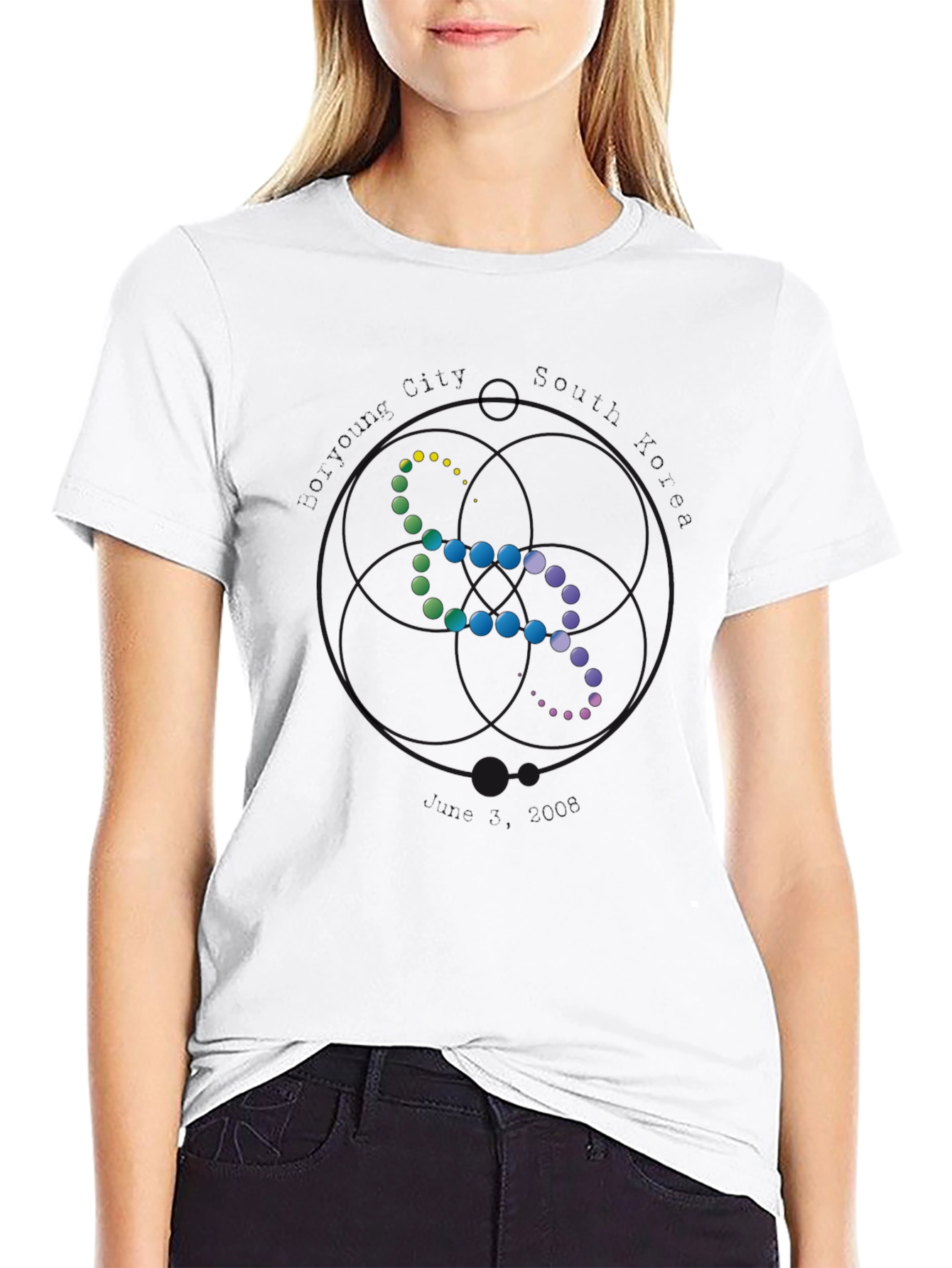 Modern DNA Strand Graphic Tee - Black