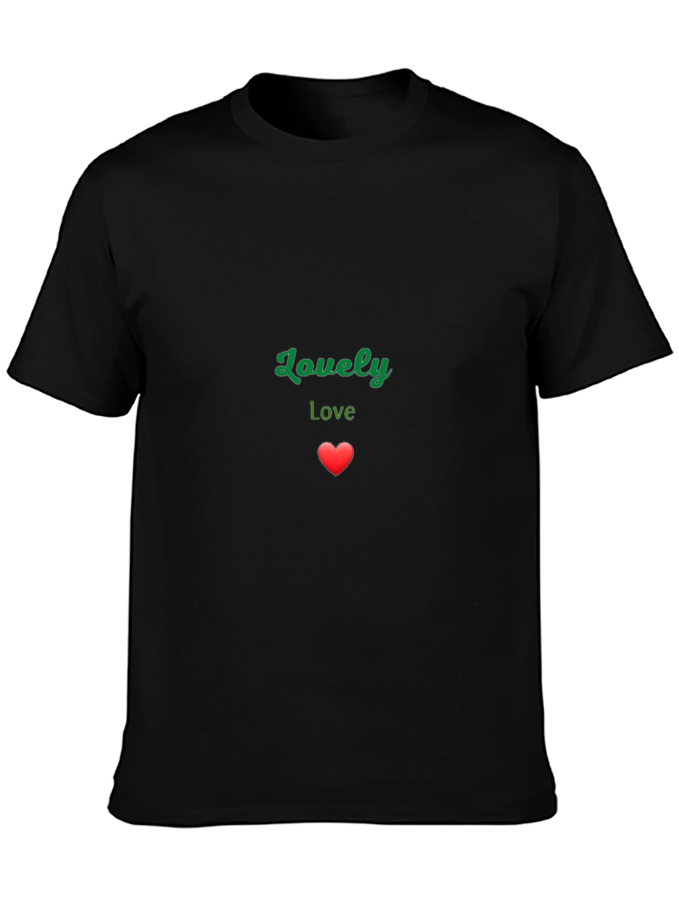 Lovely Love Heart Black T-Shirt