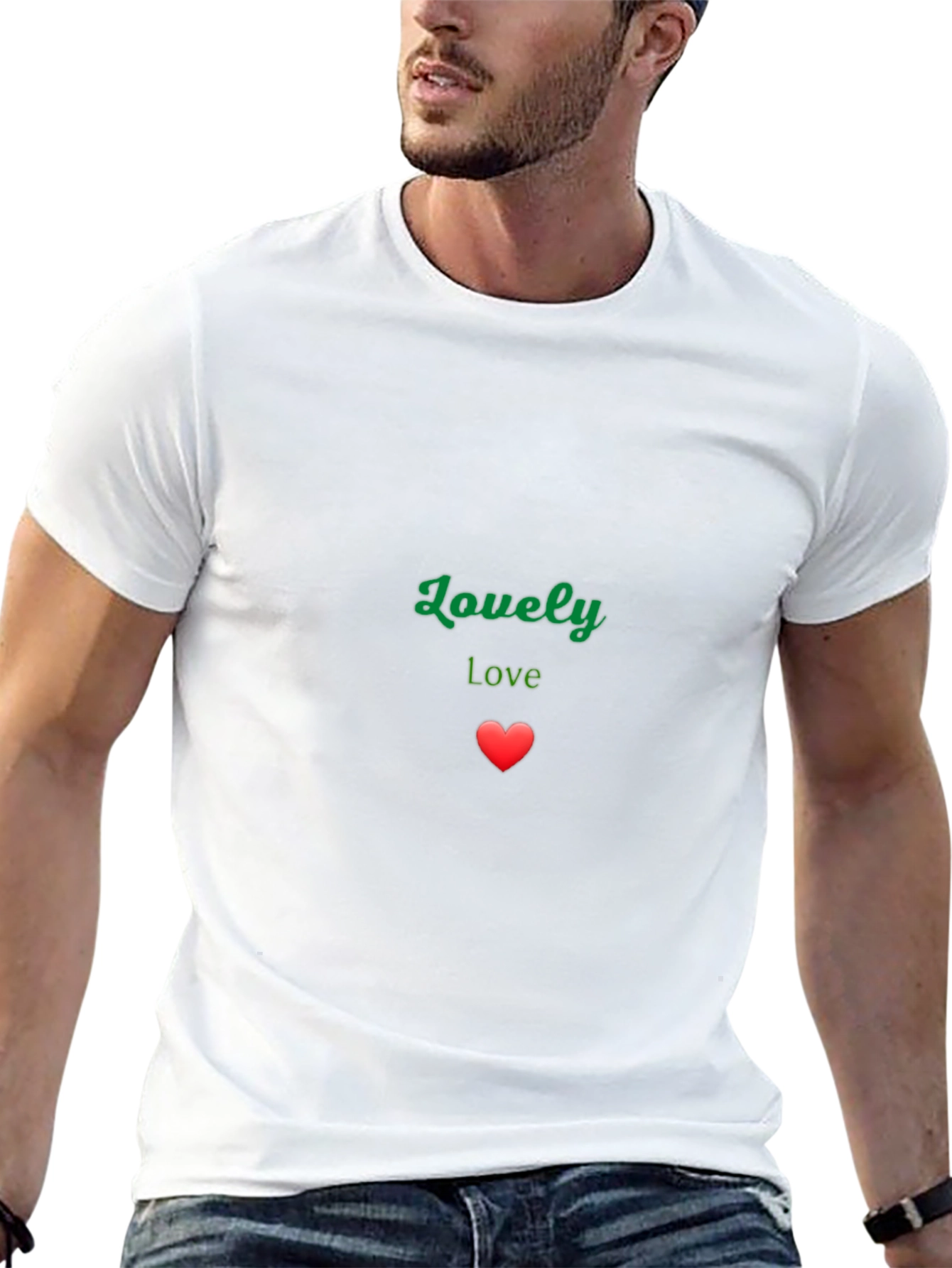 Lovely Love Heart Black T-Shirt