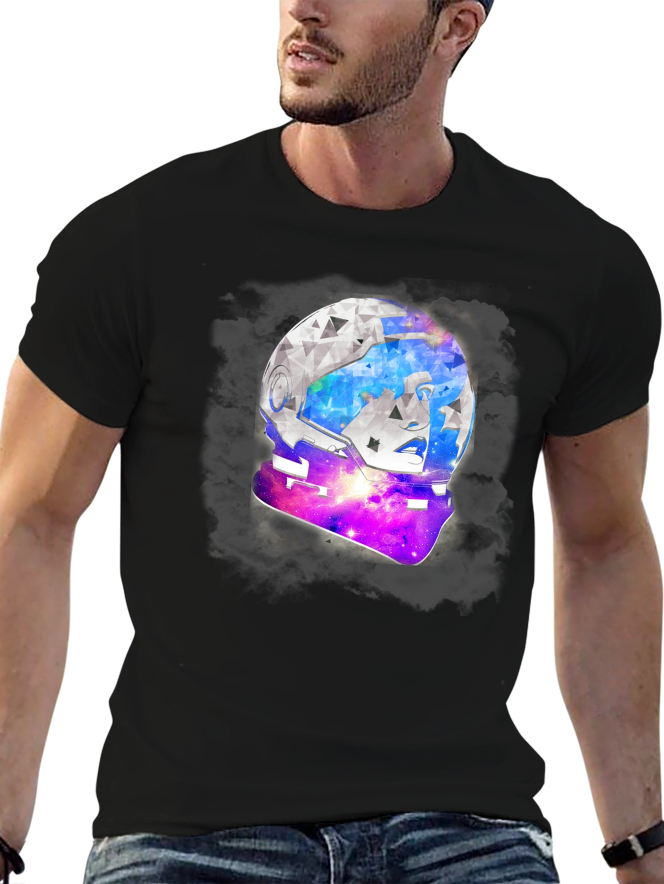 Astronaut Helmet Graphic T-Shirt - Stylish Space Design