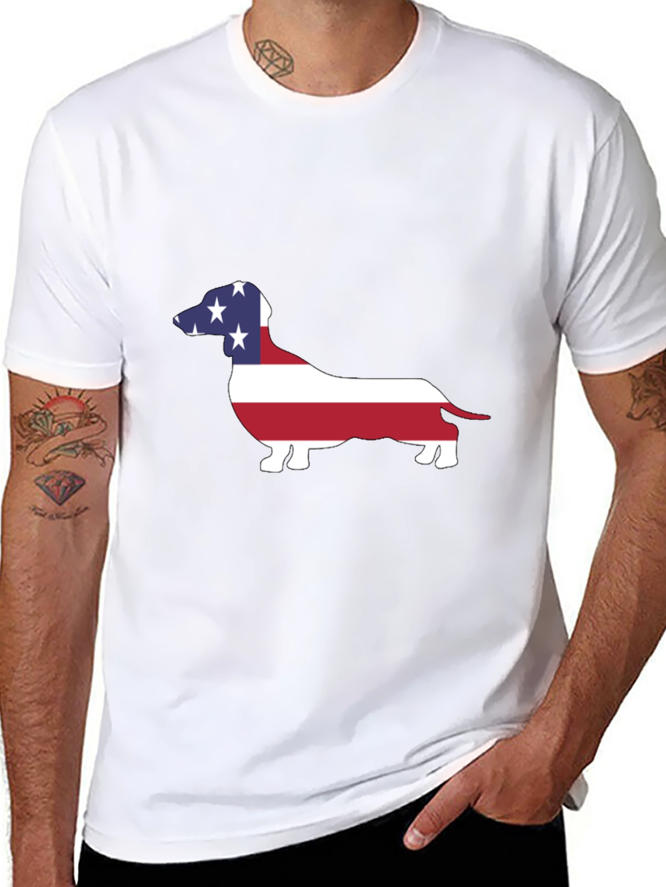 American Dachshund T-Shirt Patriotic USA Dog Tee
