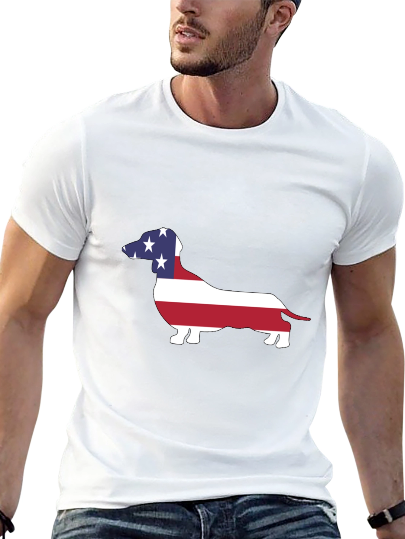 American Dachshund T-Shirt Patriotic USA Dog Tee
