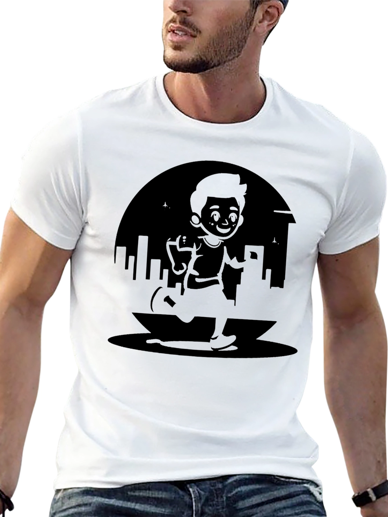 Urban Runner Graphic T-Shirt - Black