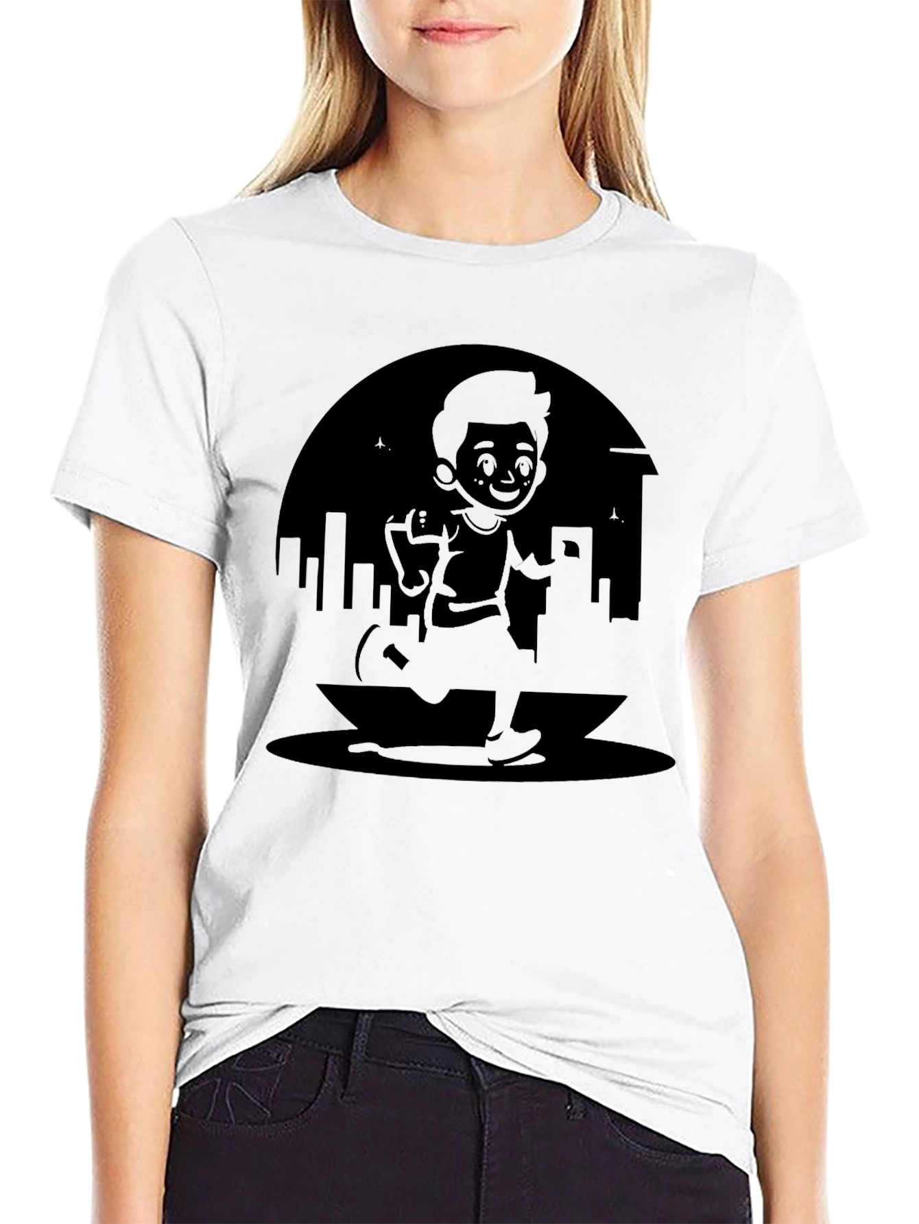 Urban Runner Graphic T-Shirt - Black