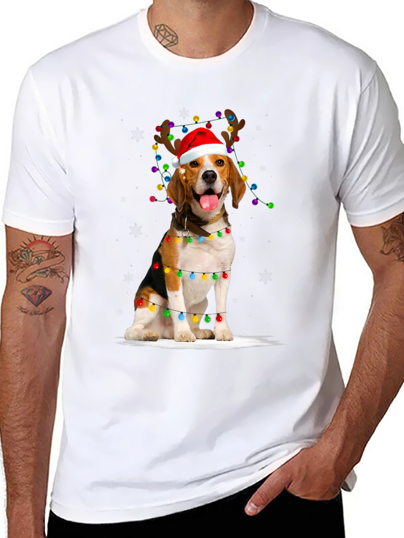 Festive Beagle Holiday T-Shirt