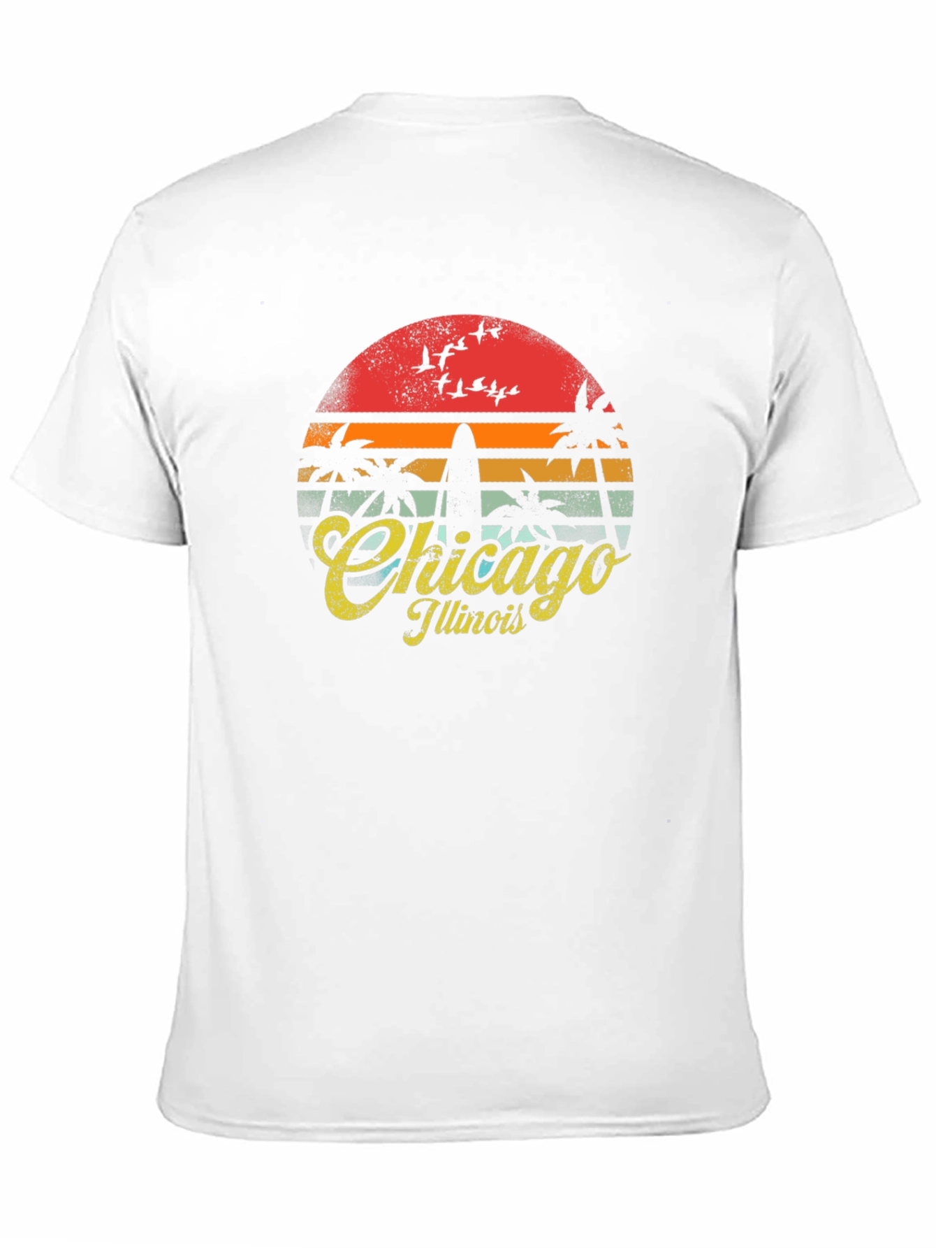 Chicago Illinois Retro Sunset T-Shirt