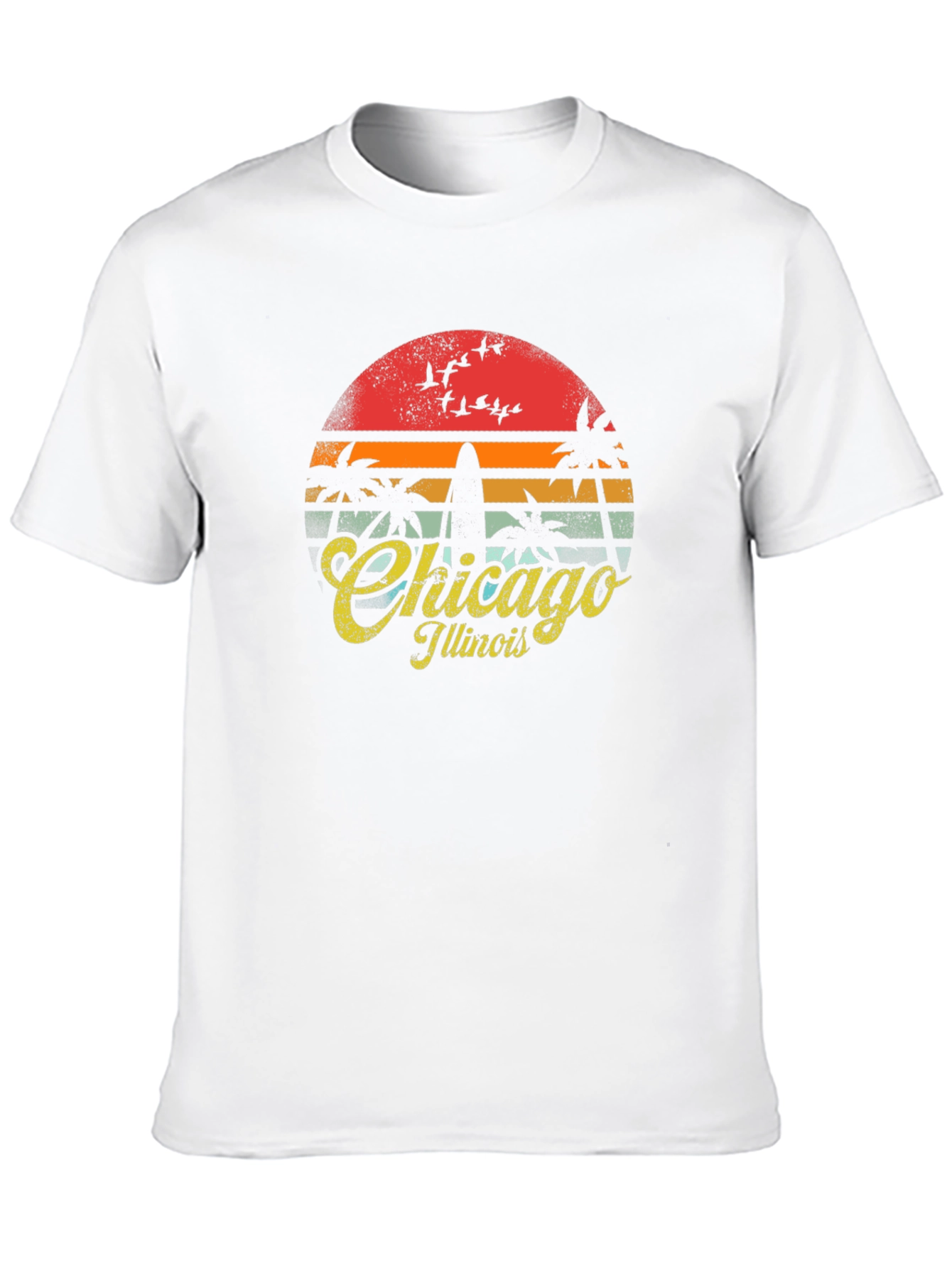 Chicago Illinois Retro Sunset T-Shirt