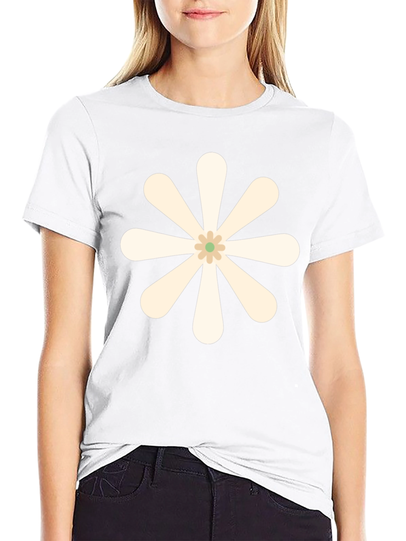 Retro Flower Graphic Black T-Shirt