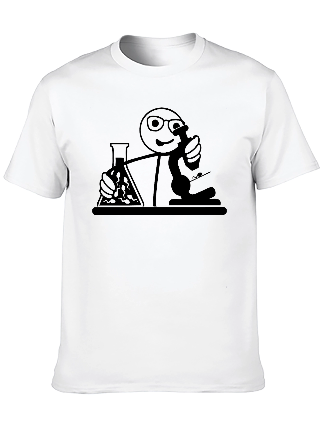 Scientist Stick Figure Graphic T-Shirt