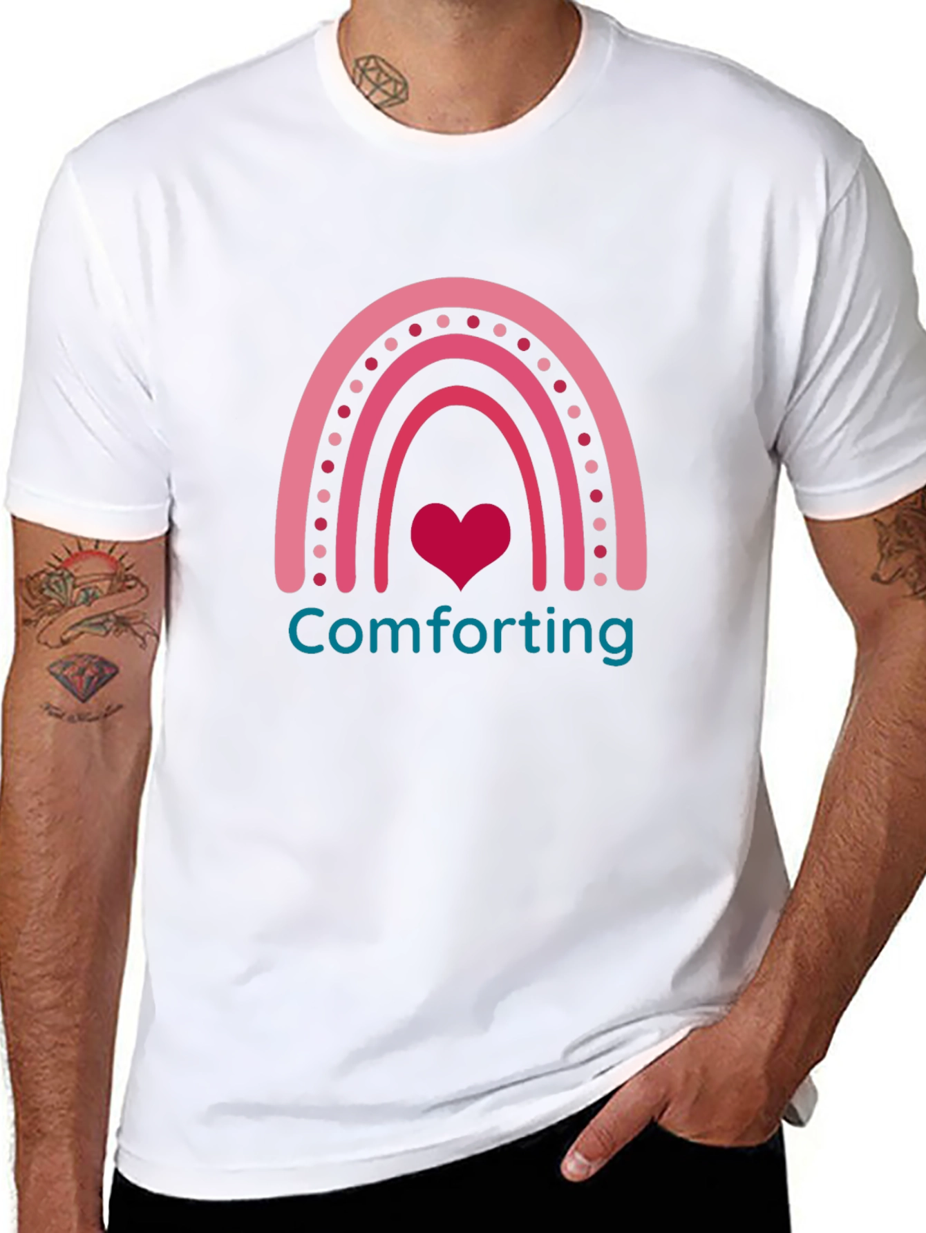 Comforting Heart Rainbow Graphic Tee