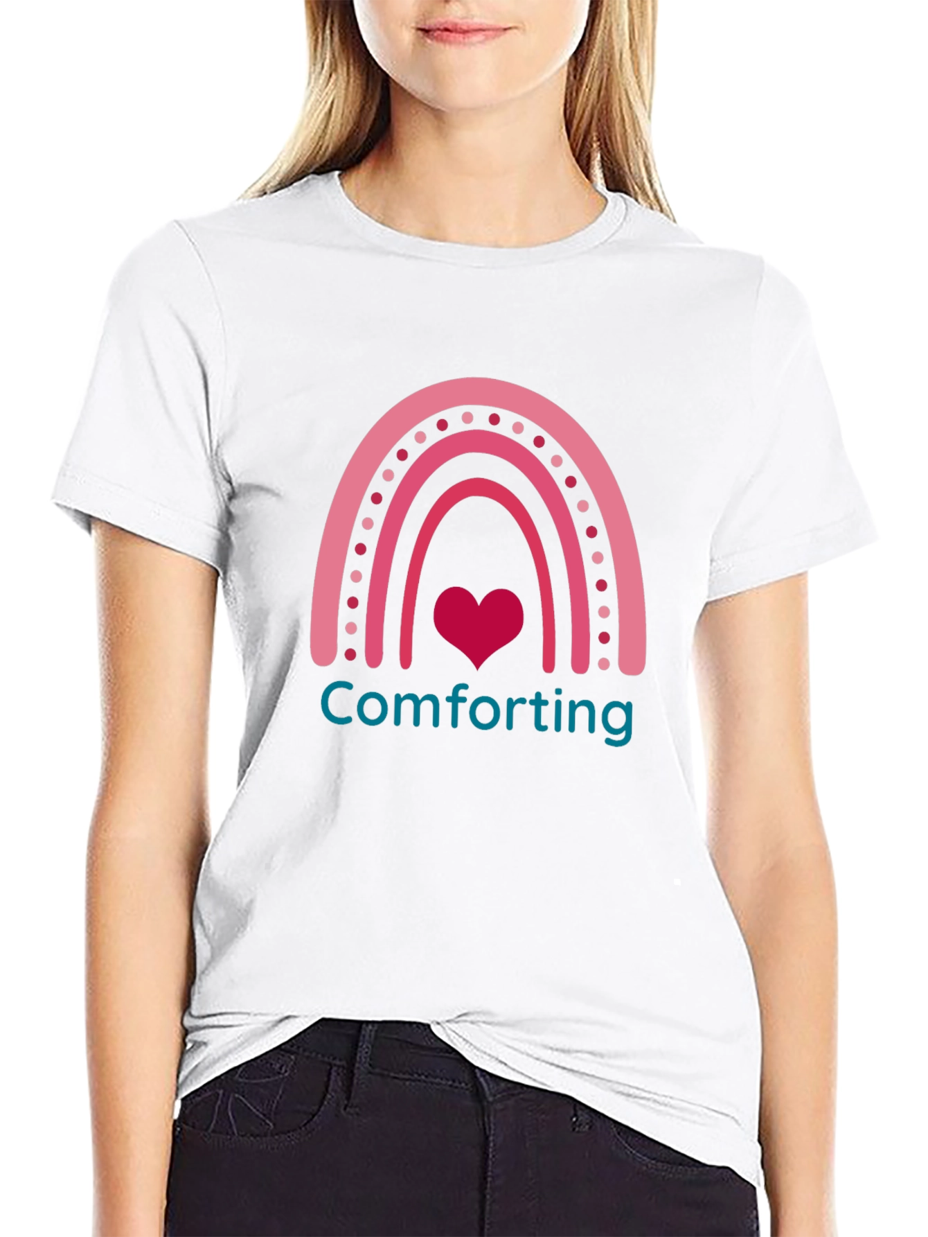 Comforting Heart Rainbow Graphic Tee