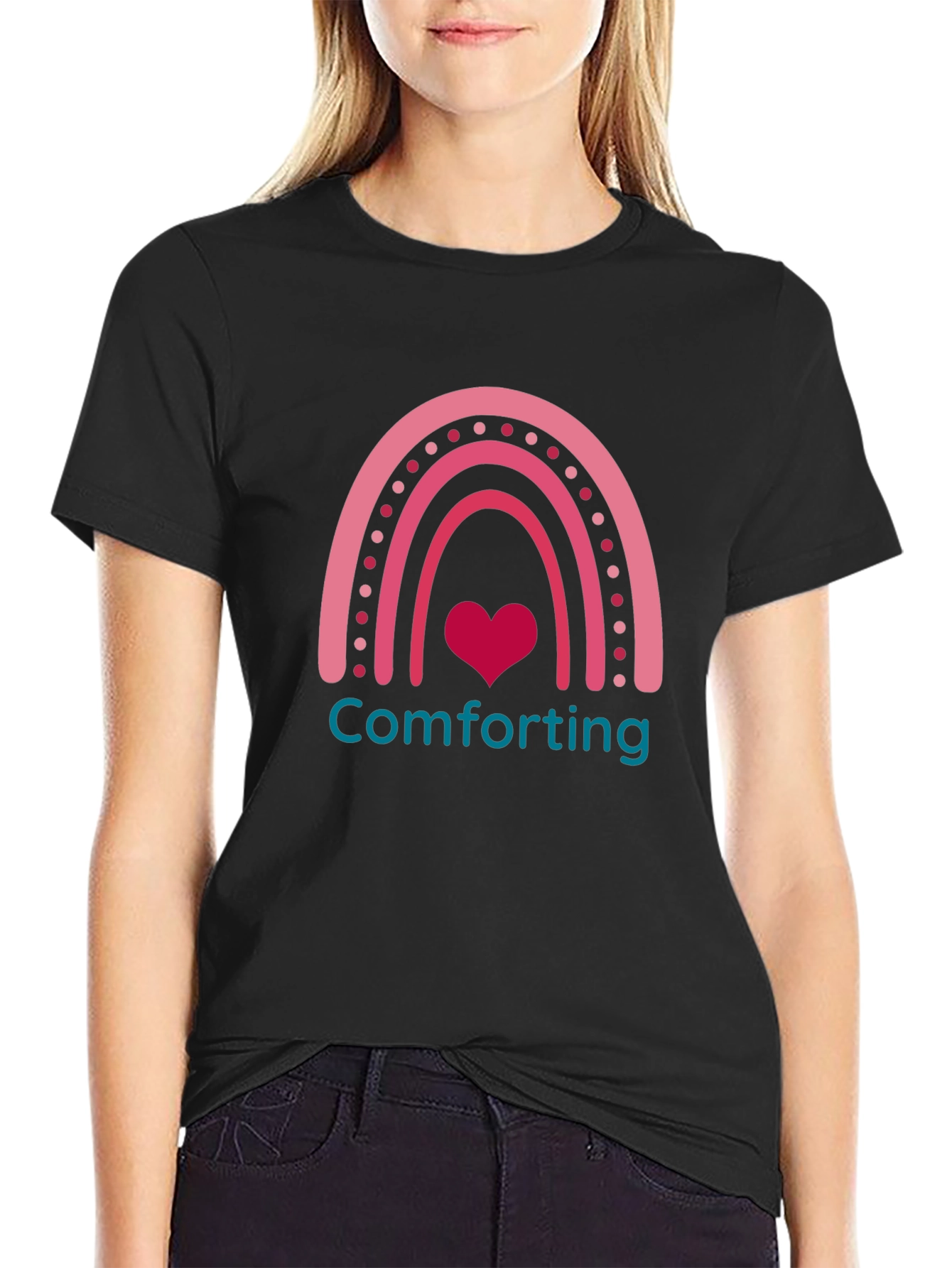 Comforting Heart Rainbow Graphic Tee