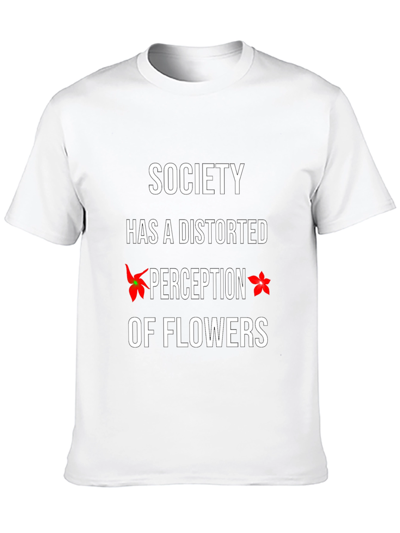 Society Distorted Perception Flowers Graphic T-Shirt