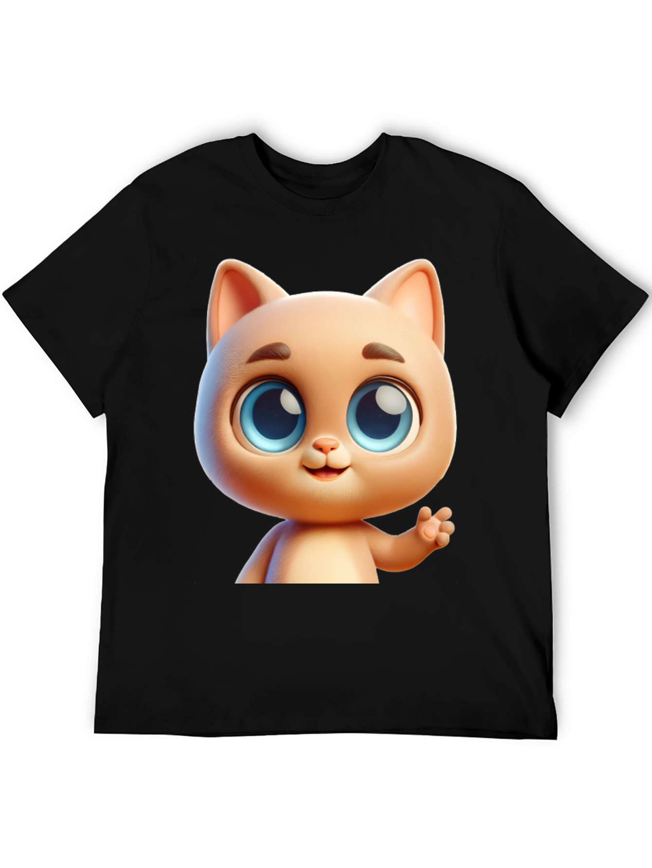 Cute Cartoon Cat Graphic T-Shirt
