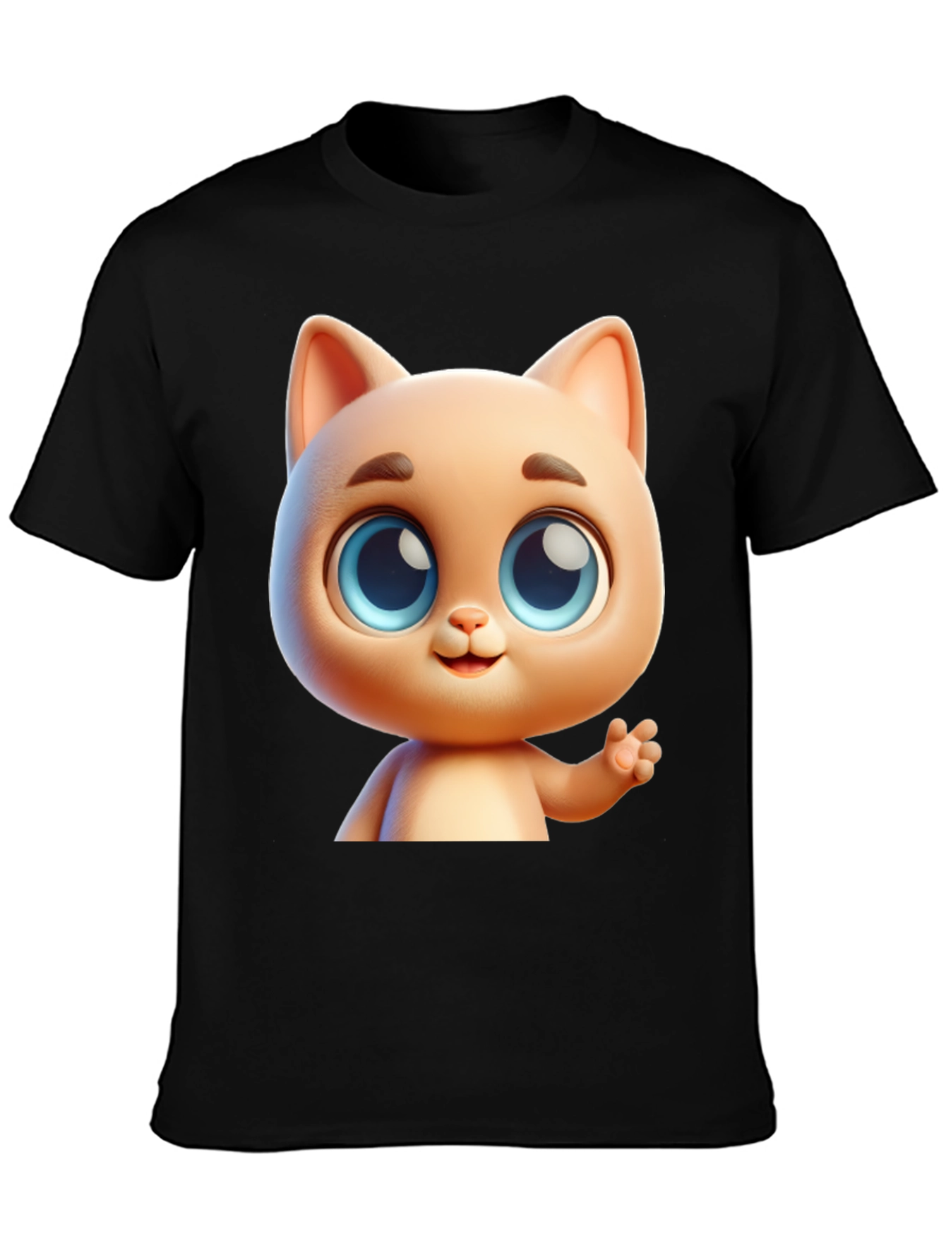 Cute Cartoon Cat Graphic T-Shirt