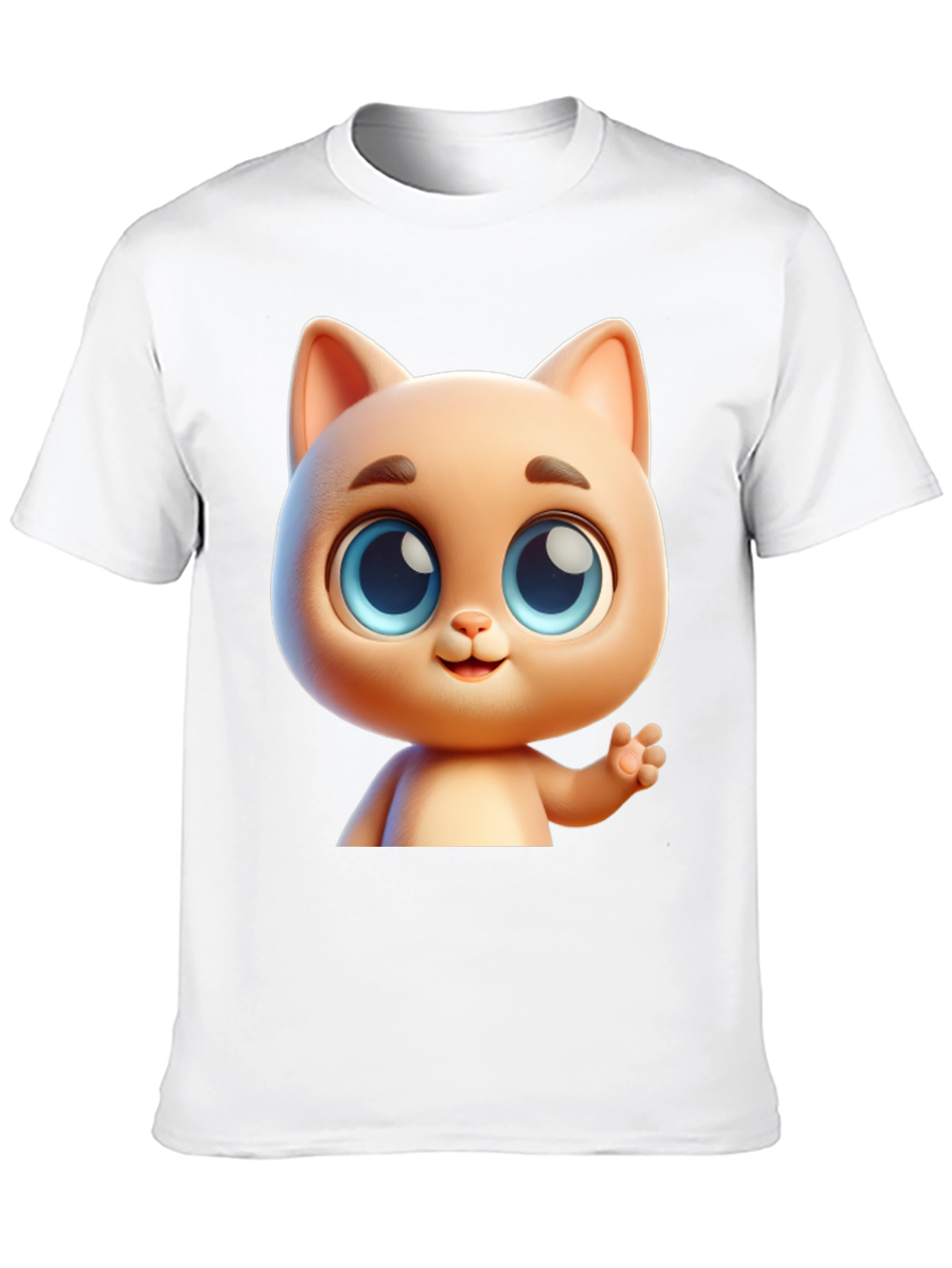 Cute Cartoon Cat Graphic T-Shirt