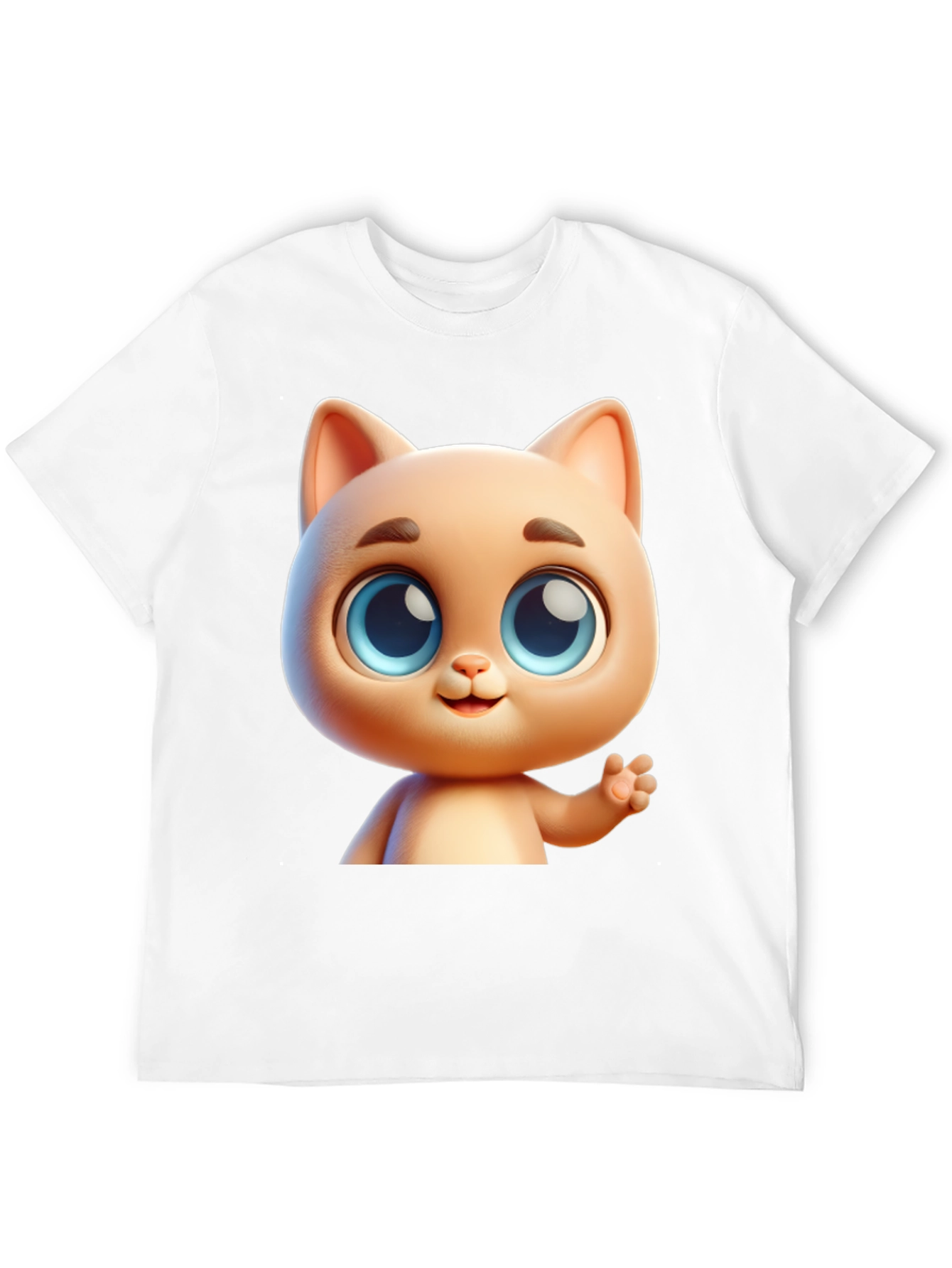 Cute Cartoon Cat Graphic T-Shirt