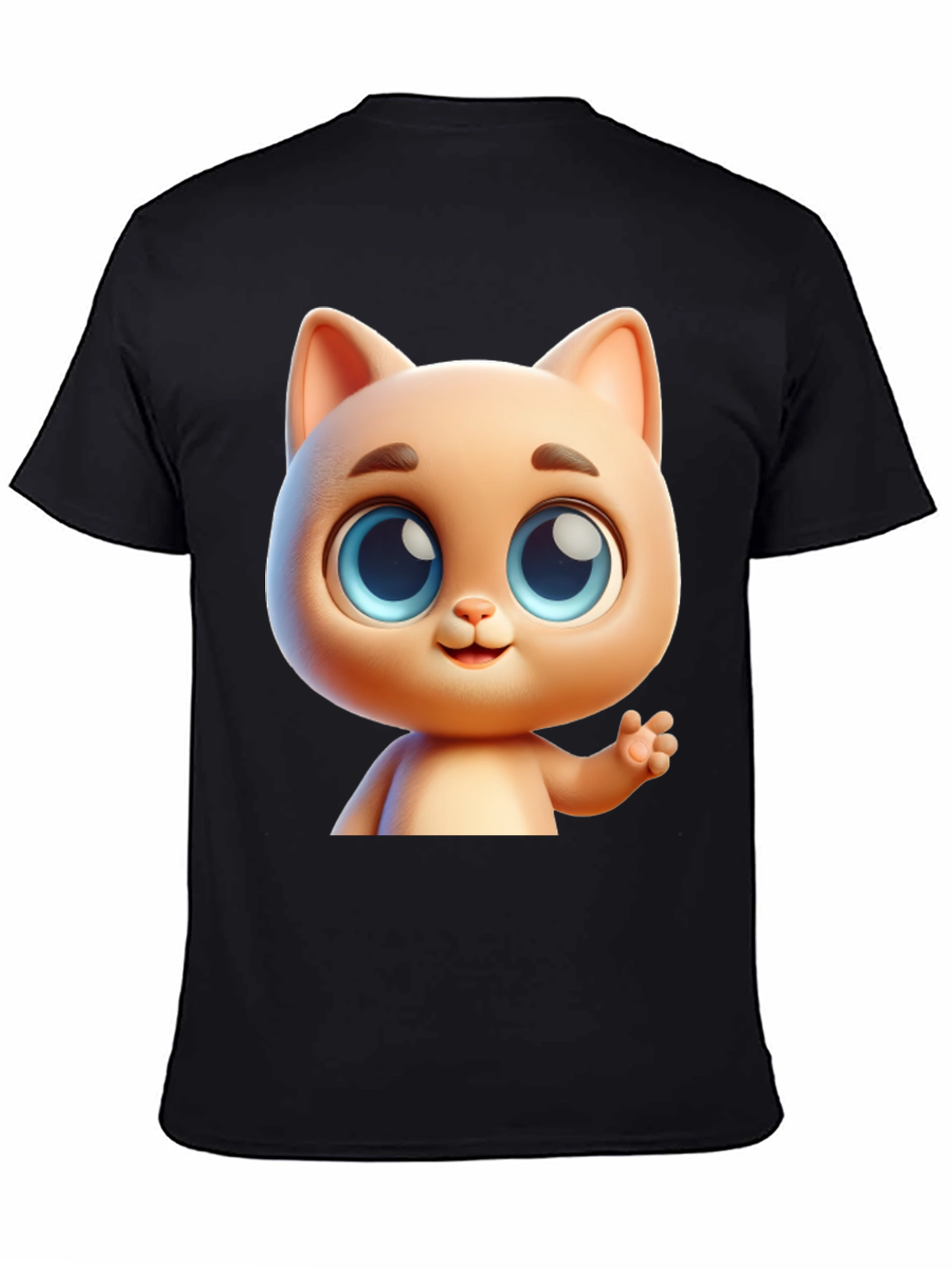 Cute Cartoon Cat Graphic T-Shirt
