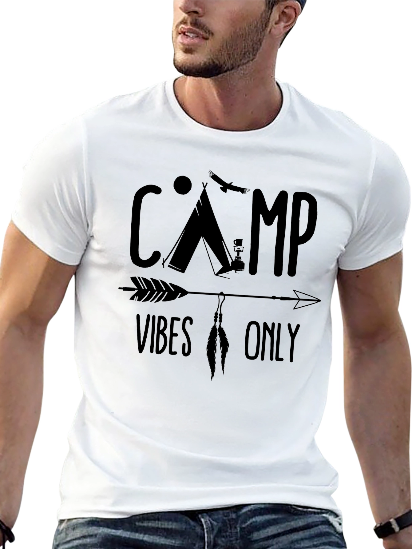 Camp Vibes Only Black T-Shirt
