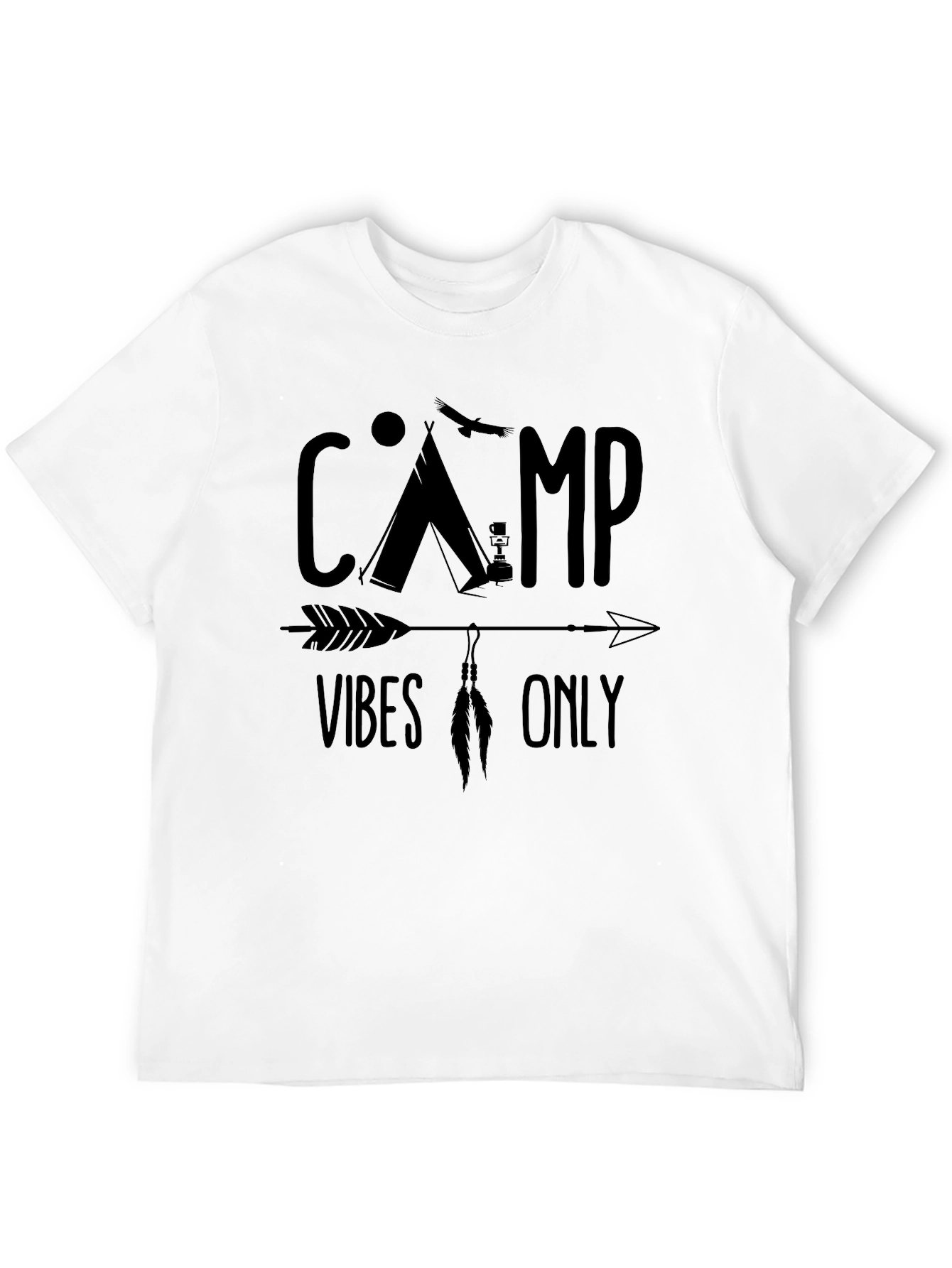 Camp Vibes Only Black T-Shirt