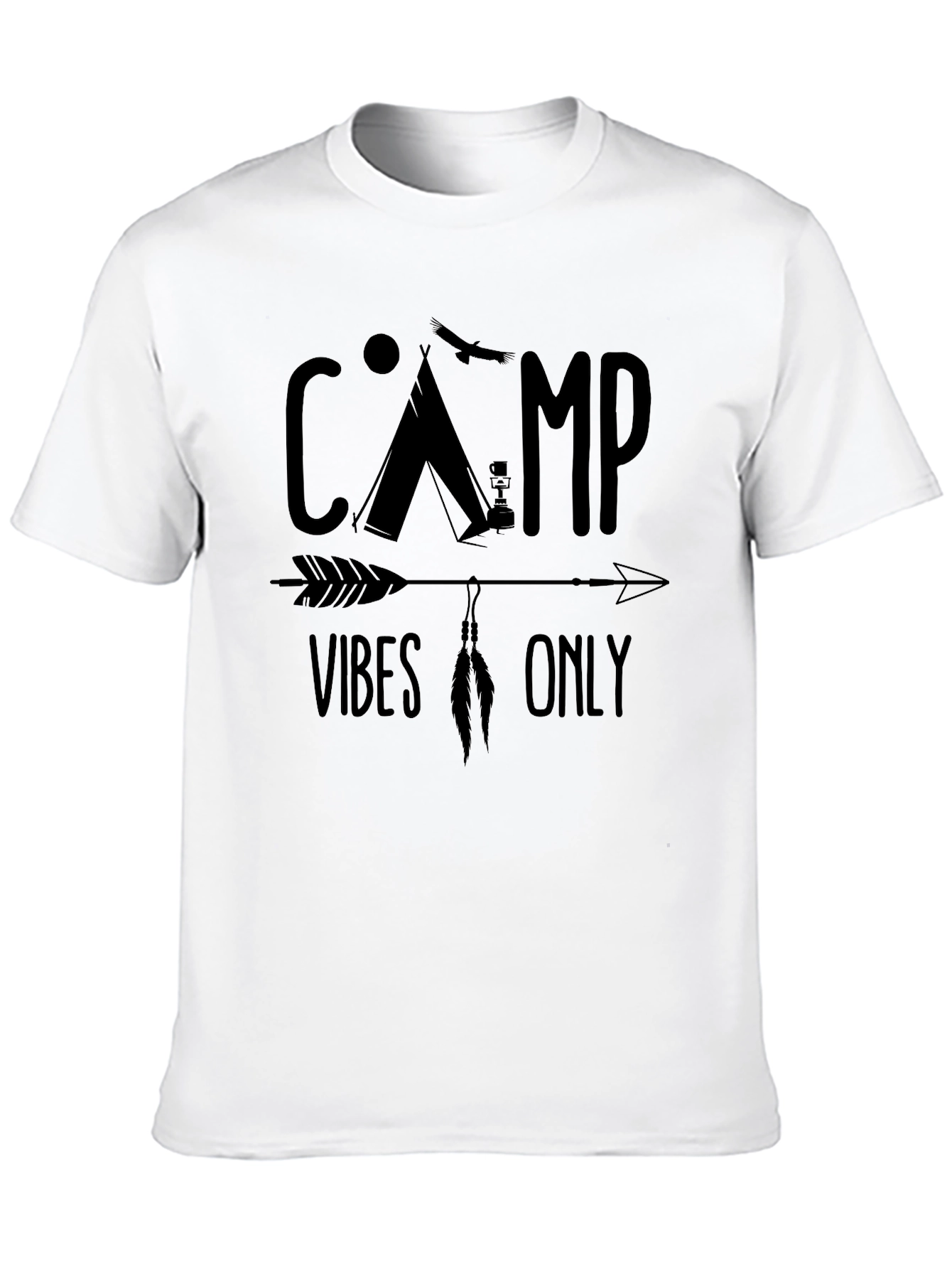 Camp Vibes Only Black T-Shirt