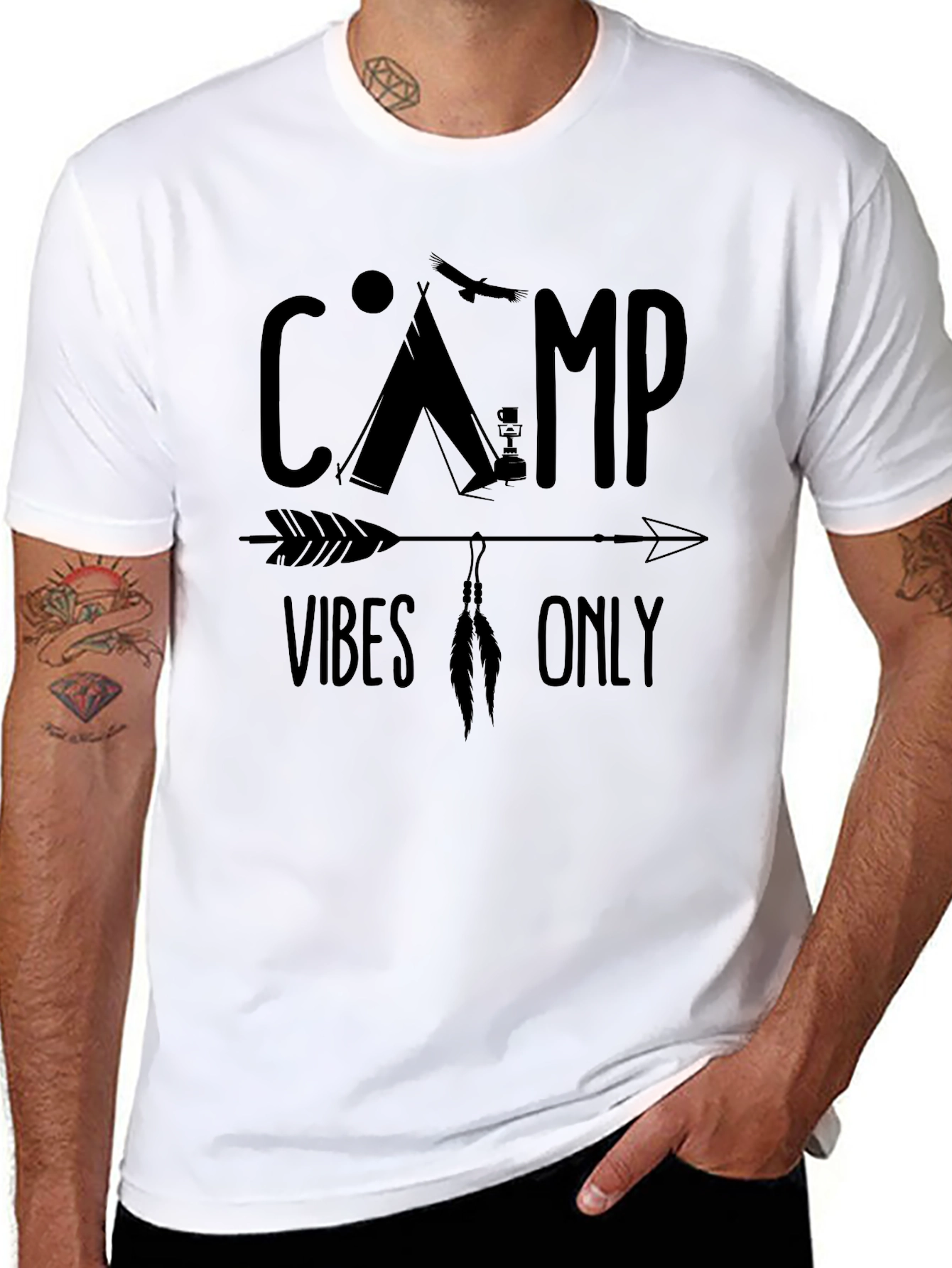 Camp Vibes Only Black T-Shirt