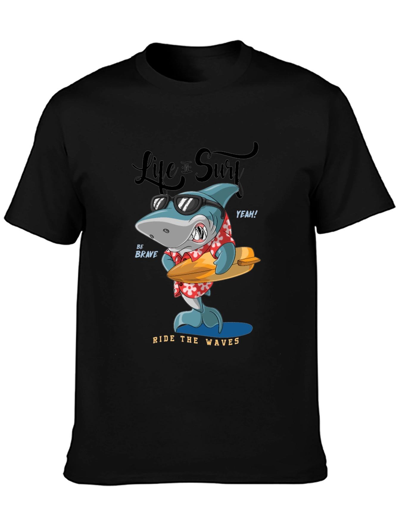 Cool Shark Surfing Graphic Tee