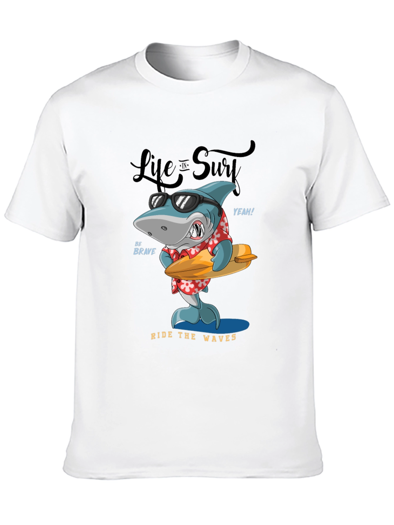 Cool Shark Surfing Graphic Tee