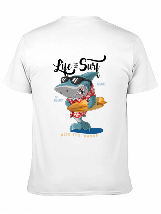 Cool Shark Surfing Graphic Tee