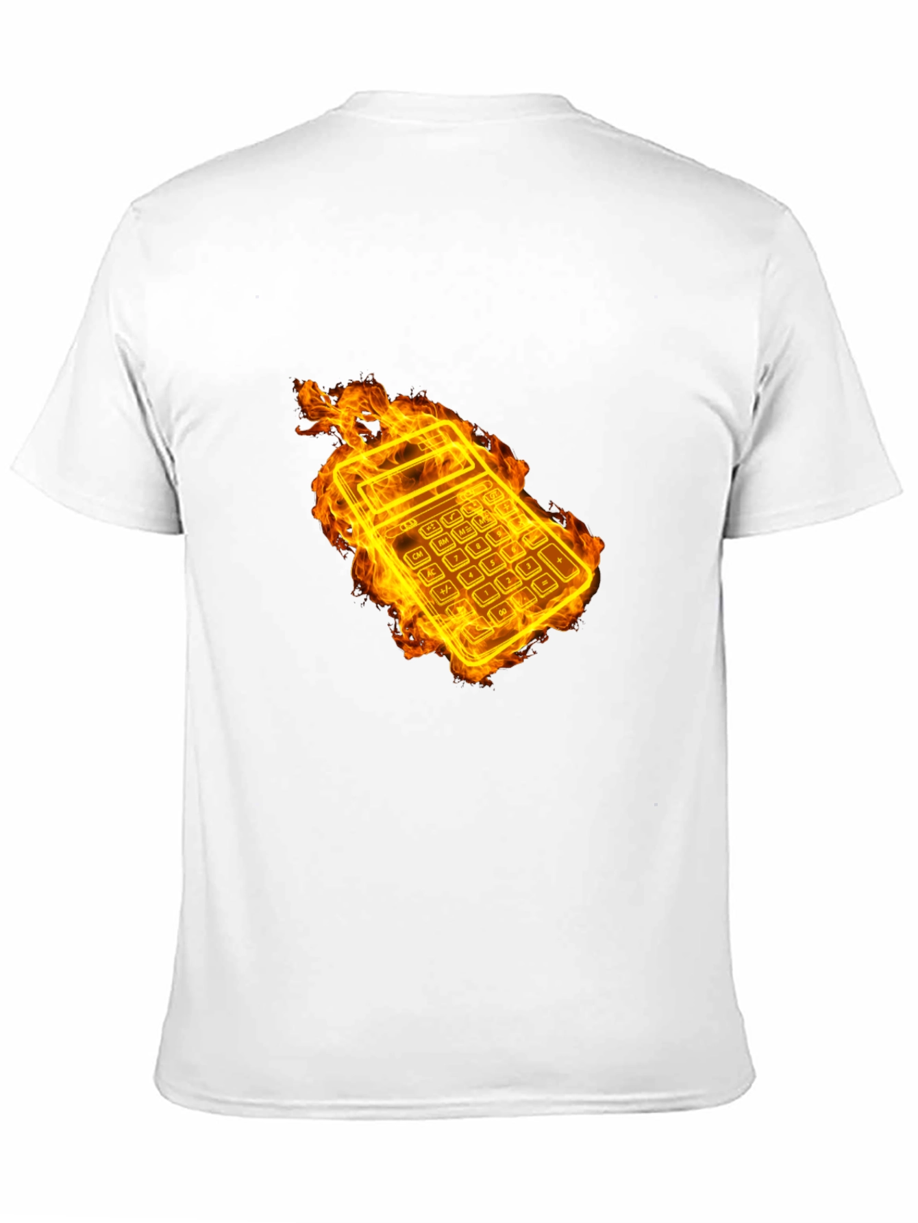 Flaming Calculator Black T-Shirt