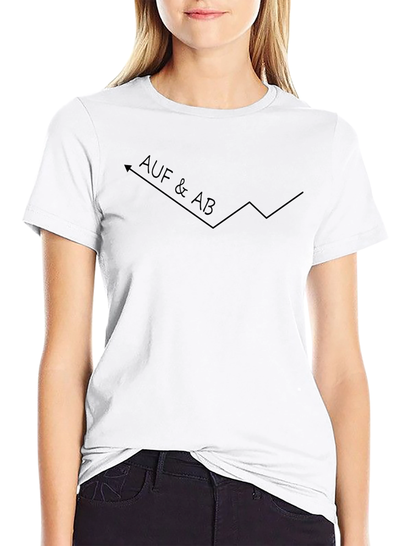 Auf & Ab Graphic Tee - Black Cotton T-Shirt