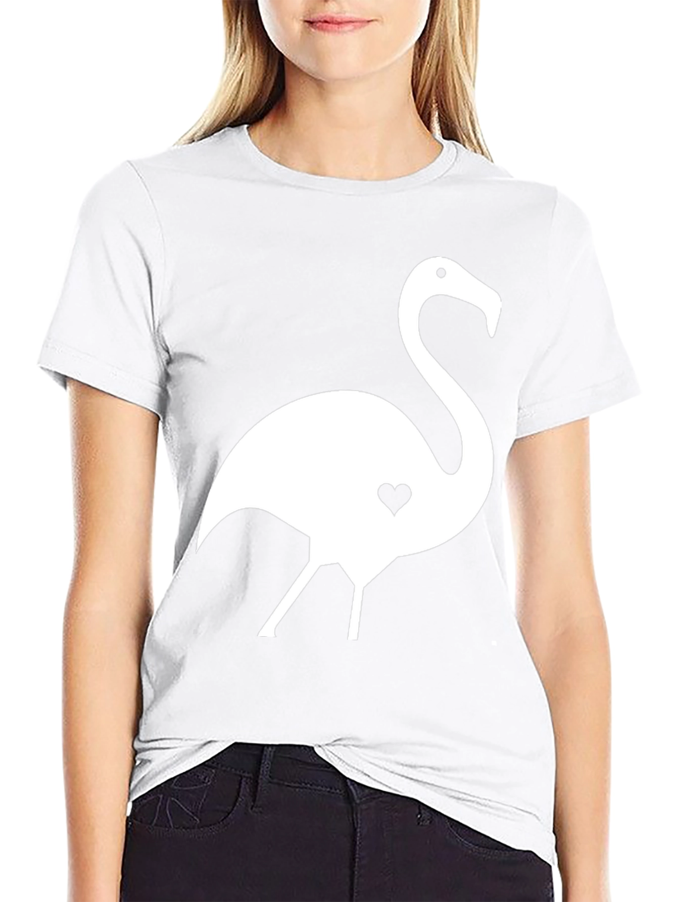 Black Flamingo Heart T-Shirt | Stylish Graphic Tee