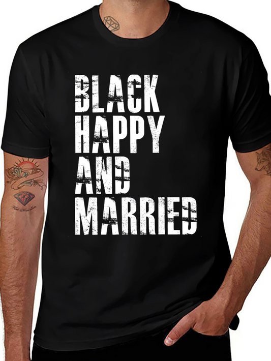 Black Happy & Married Graphic Tee