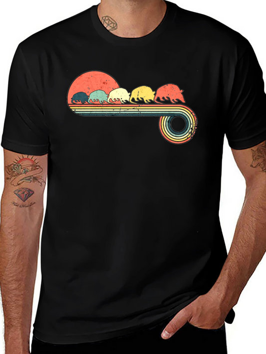 Retro Armadillo T-Shirt - Vintage Sunset Design