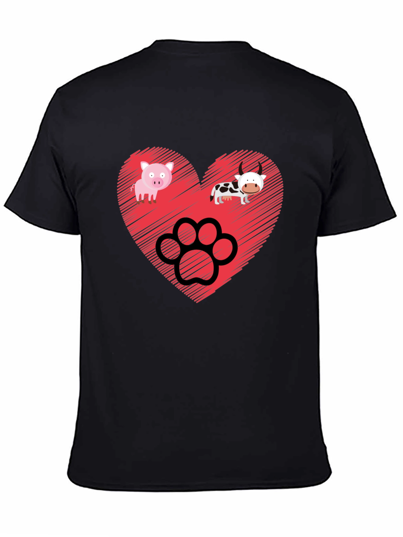 Heart Animal Paw Print Graphic Tee
