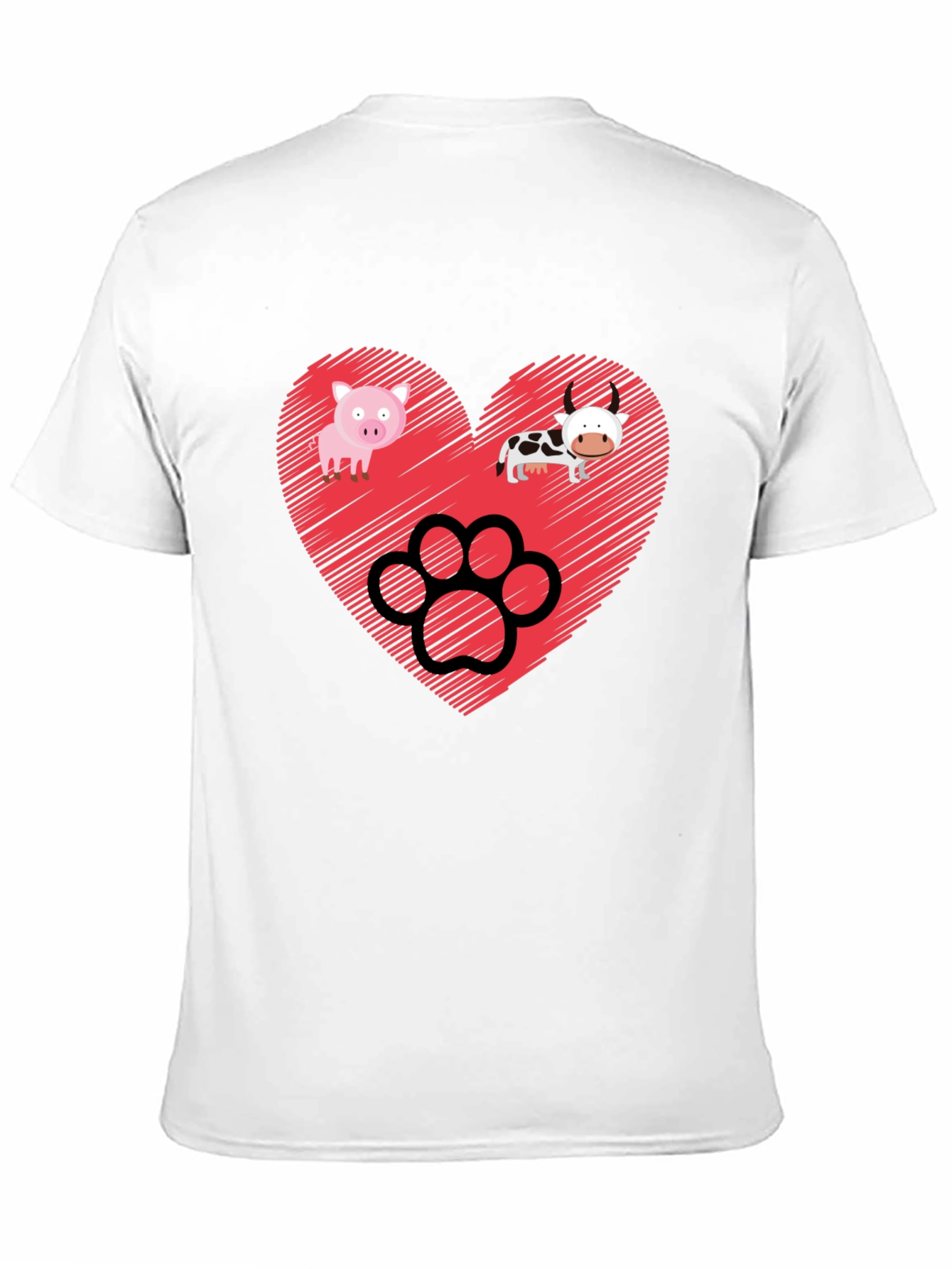 Heart Animal Paw Print Graphic Tee