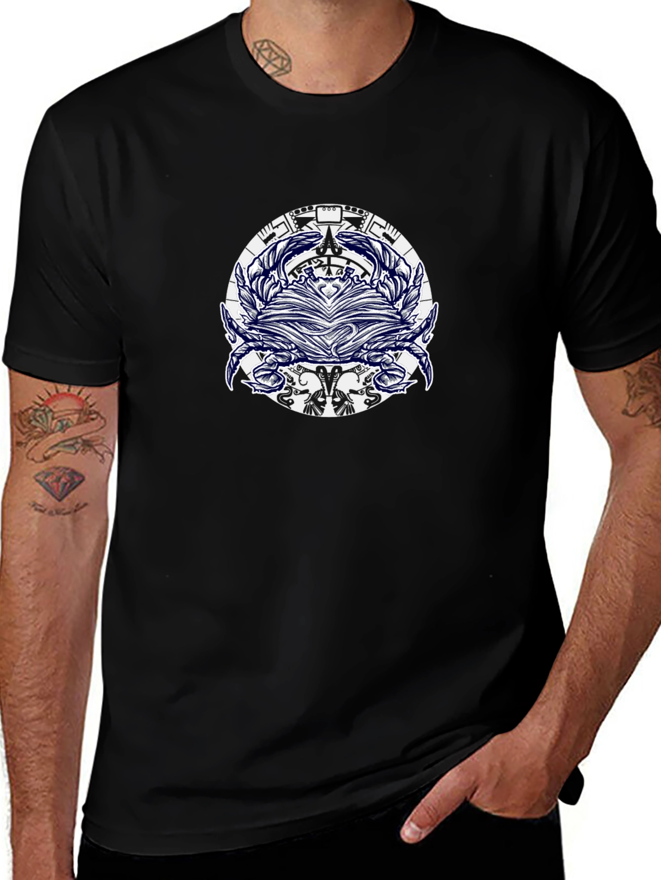 Graphic Tee: Mystical Book & Botanical Design