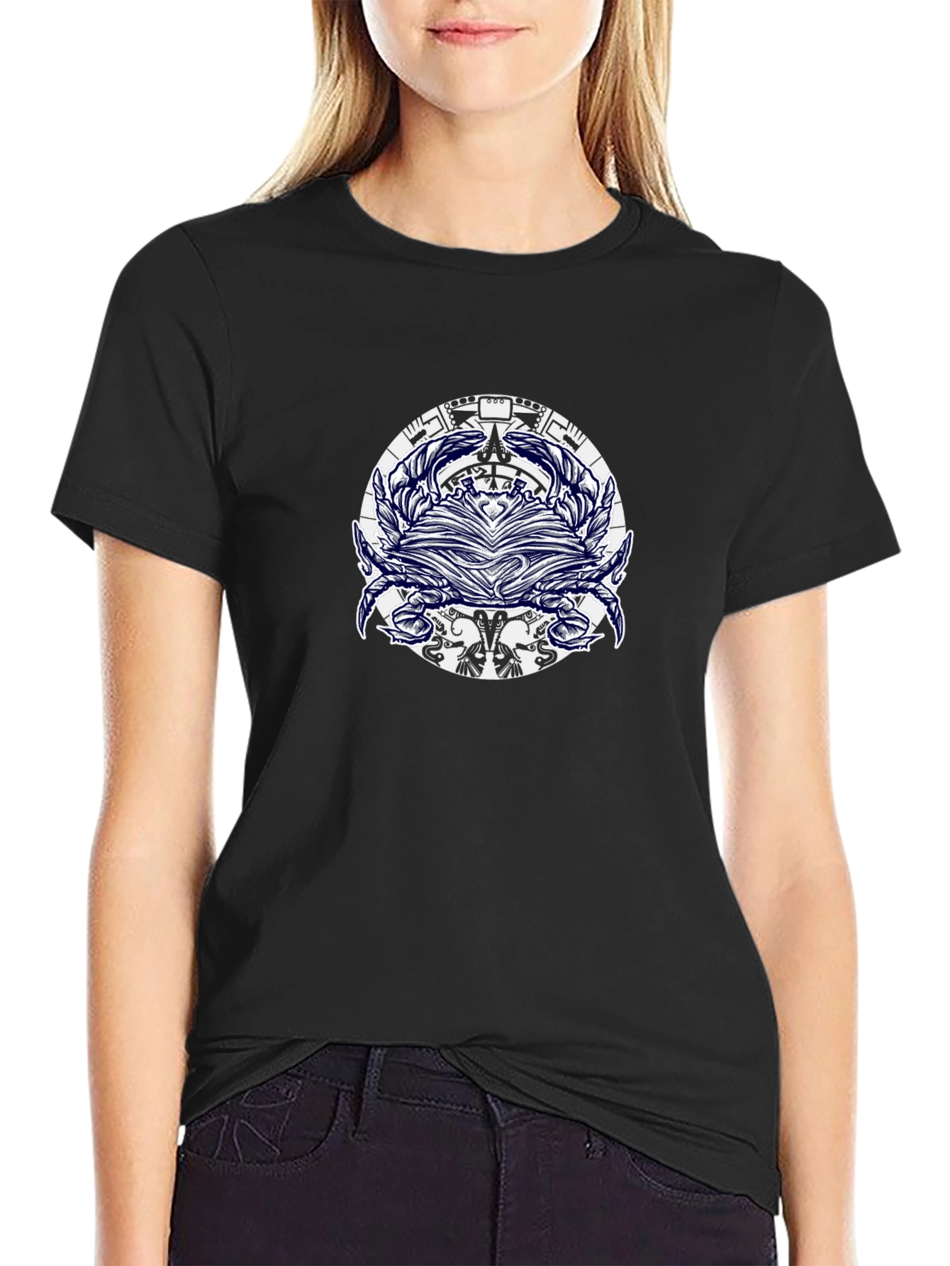 Graphic Tee: Mystical Book & Botanical Design