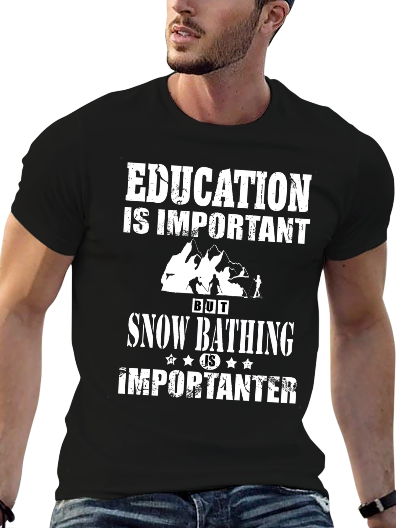 Education vs. Snow Bathing Tee