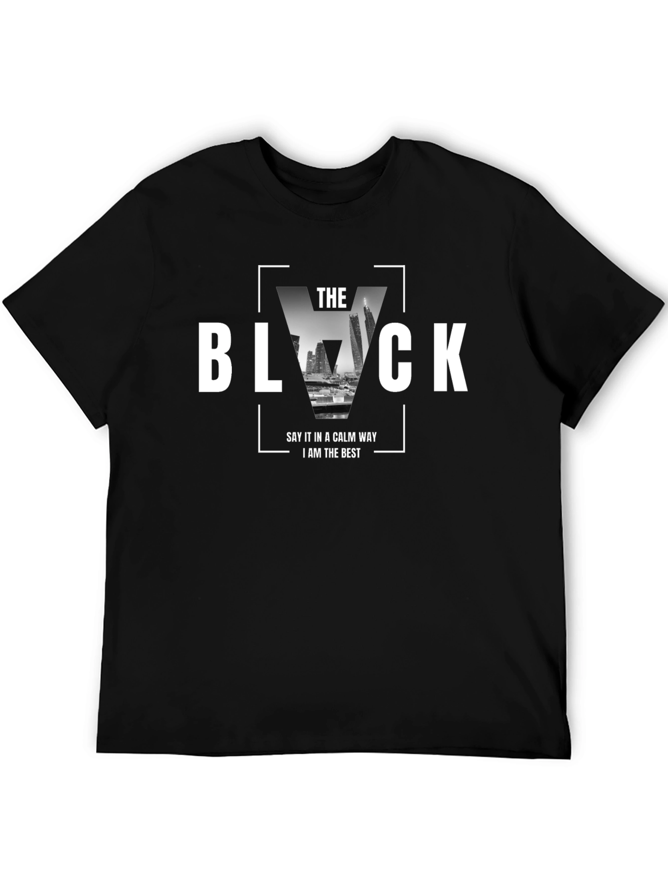 The Black Graphic T-Shirt - Calm & Confident Style