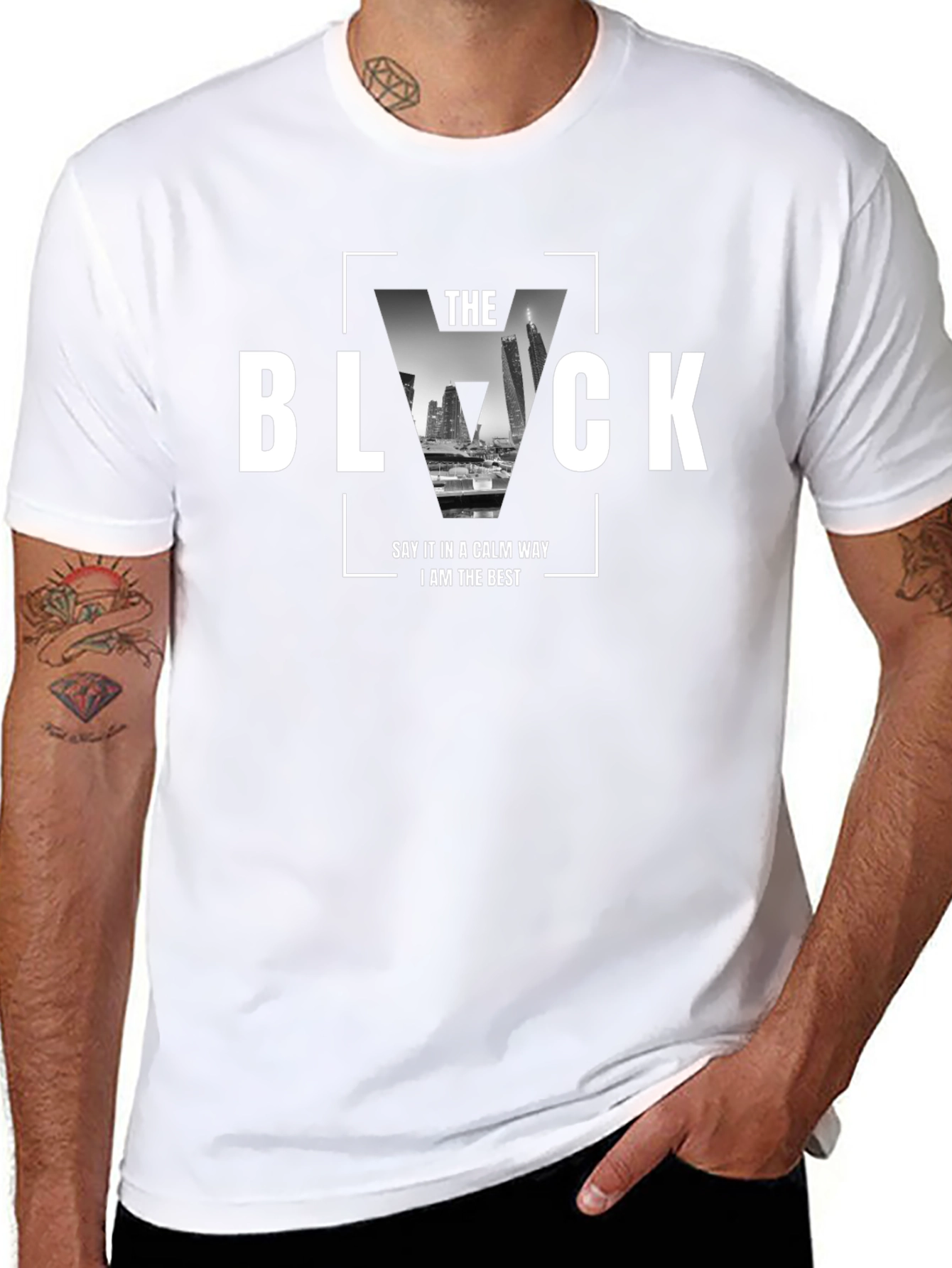 The Black Graphic T-Shirt - Calm & Confident Style