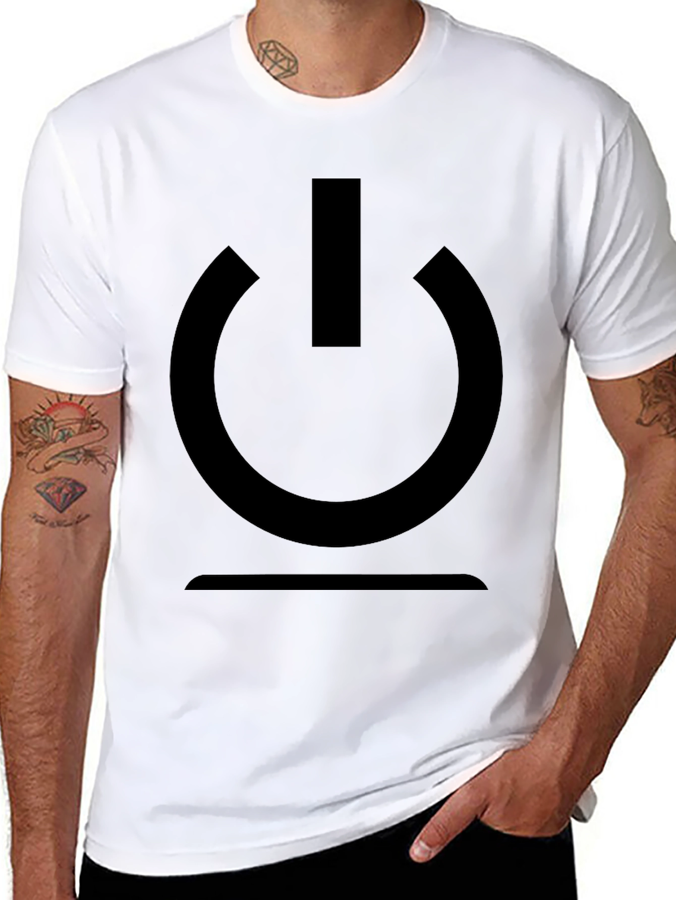 Power Symbol Black T-Shirt - Modern Style