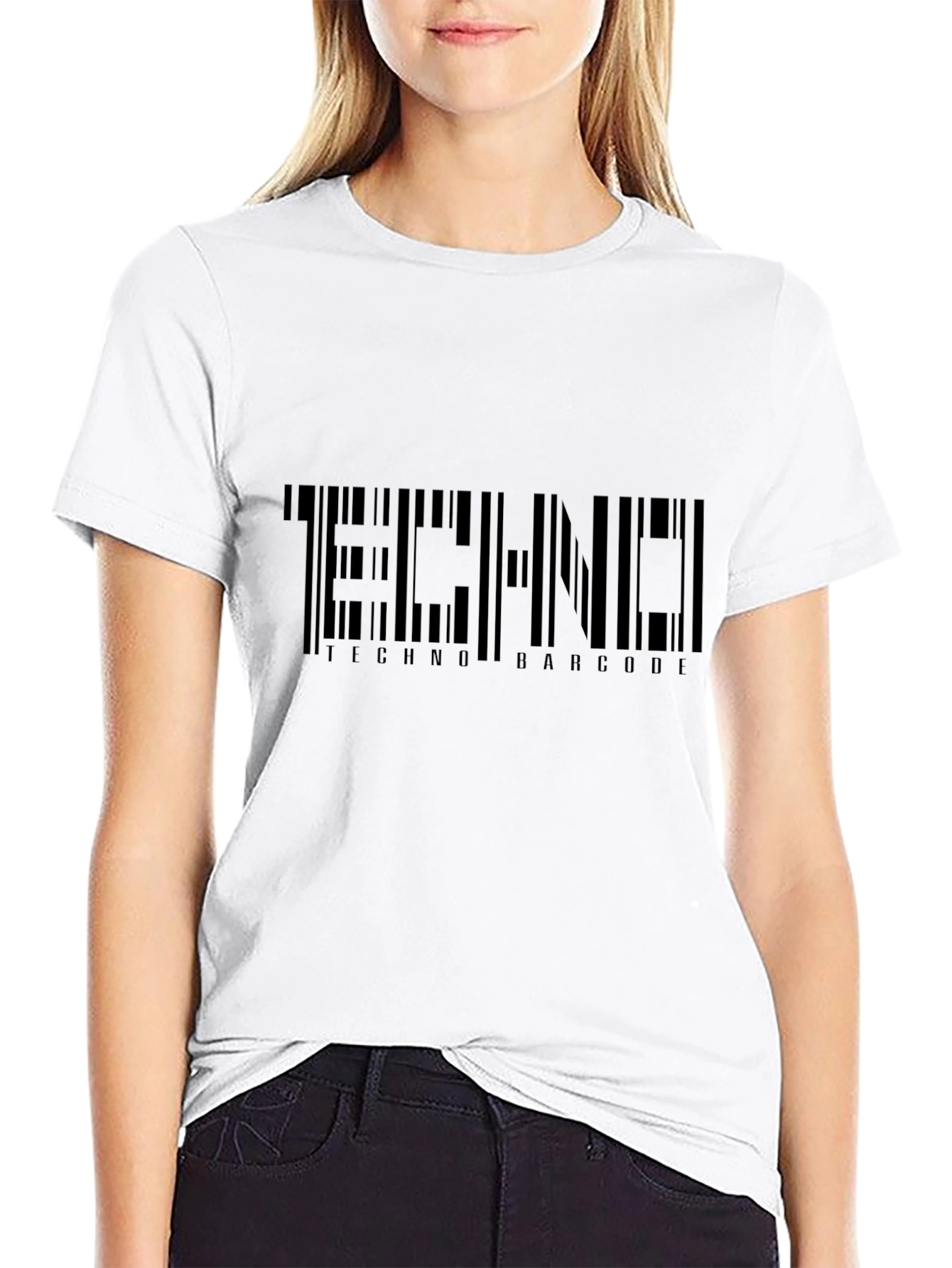 Techno Barcode Black T-Shirt