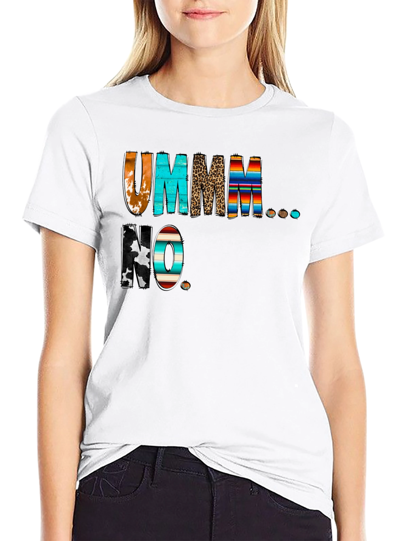 Ummm No Graphic Tee - Novelty T-Shirt