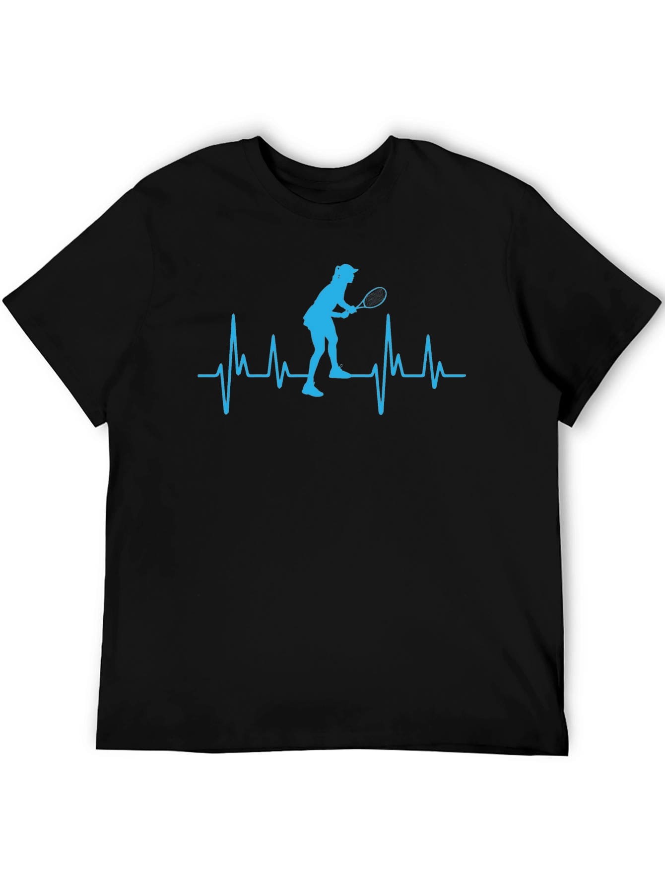 Tennis Heartbeat T-Shirt - Black