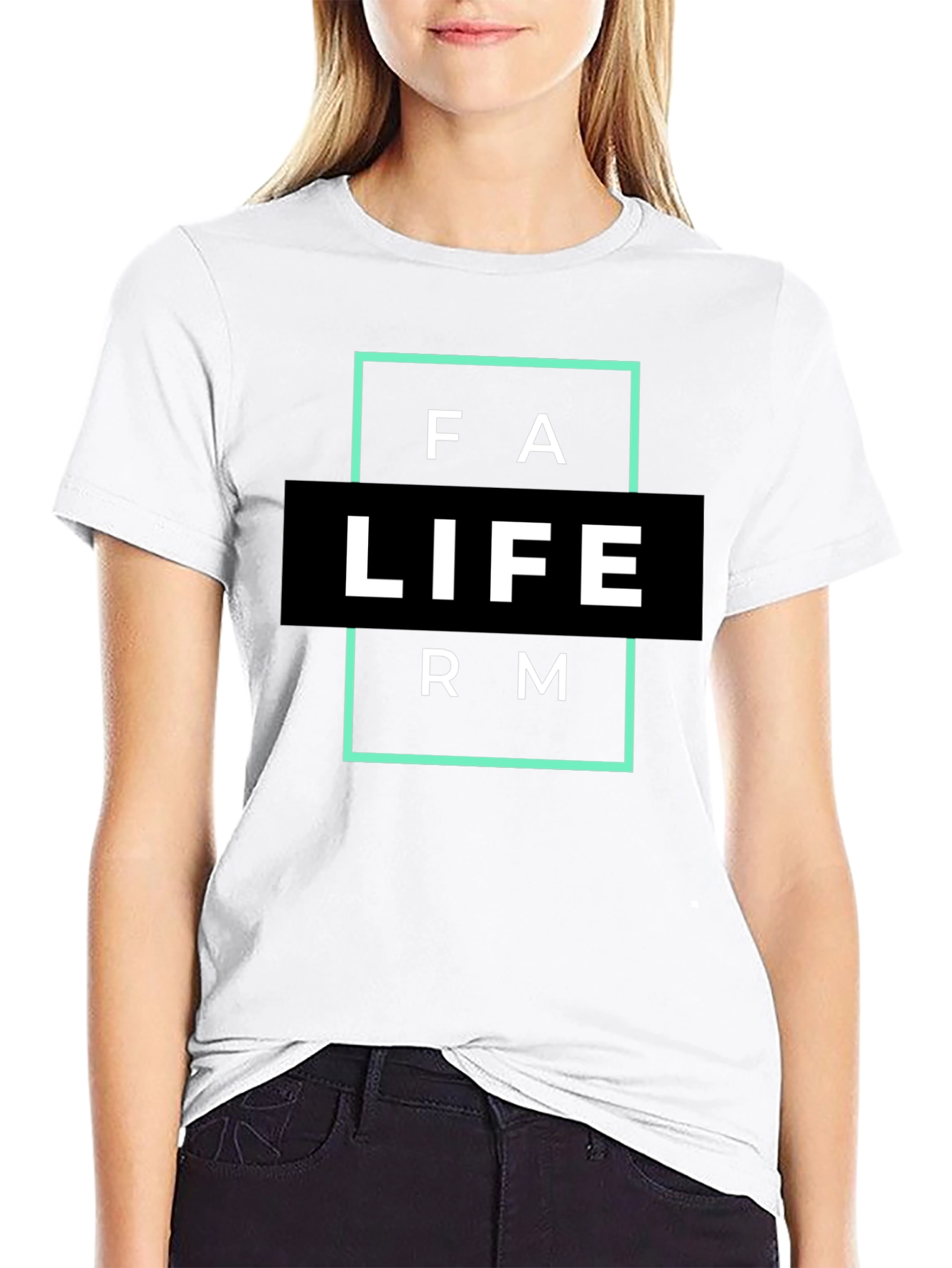 Farm Life Graphic T-Shirt - Black Cotton Blend