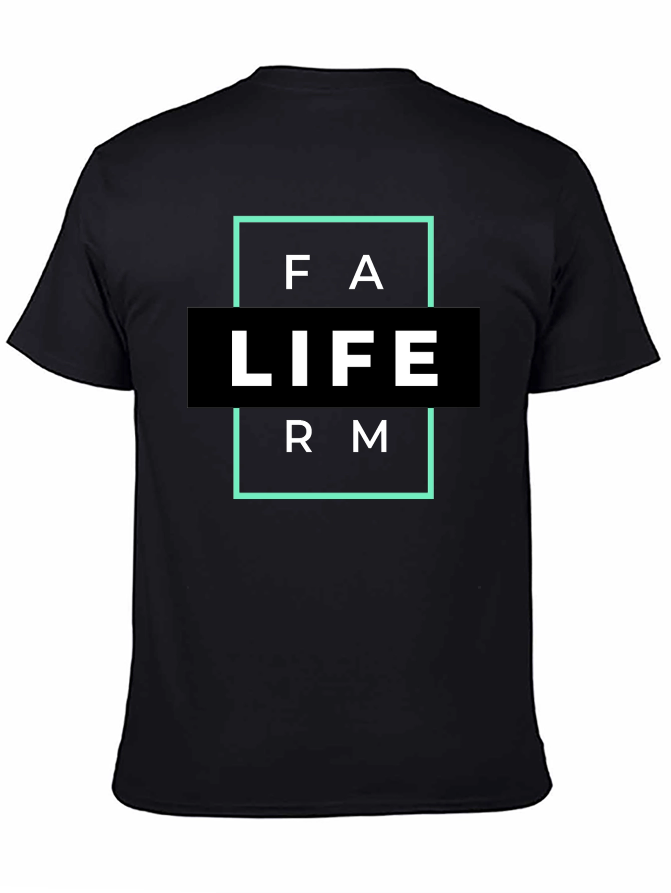 Farm Life Graphic T-Shirt - Black Cotton Blend