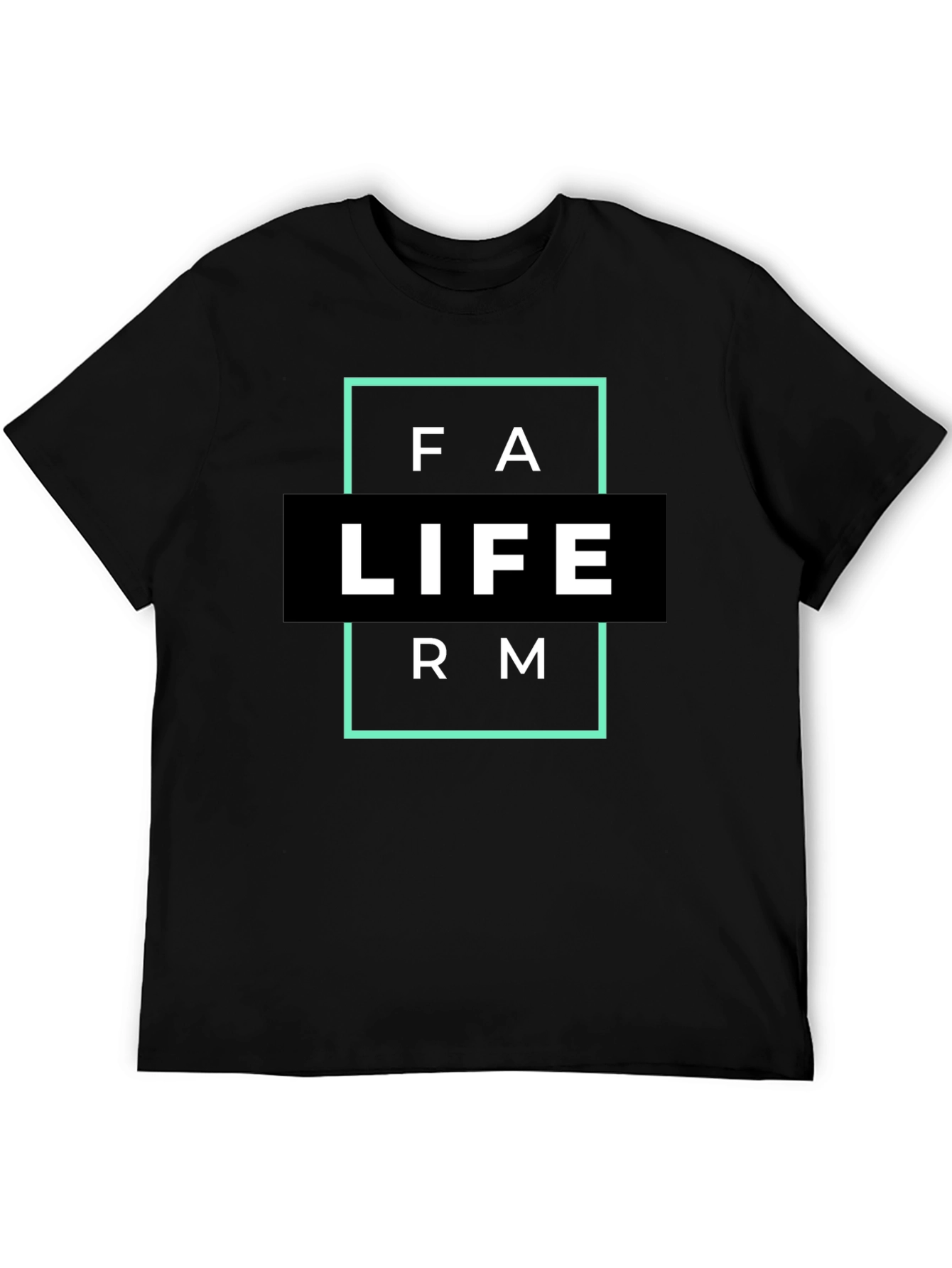 Farm Life Graphic T-Shirt - Black Cotton Blend