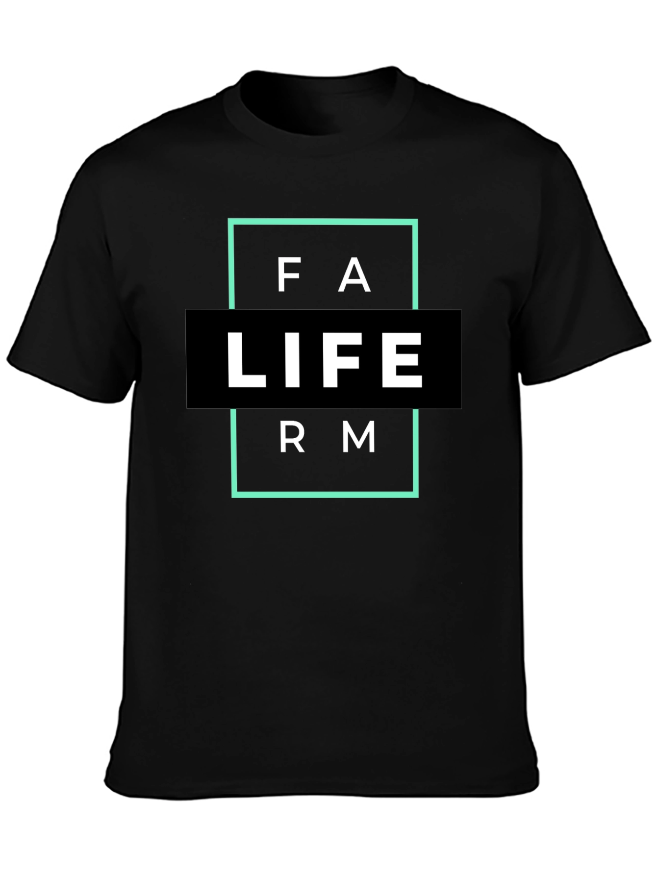 Farm Life Graphic T-Shirt - Black Cotton Blend