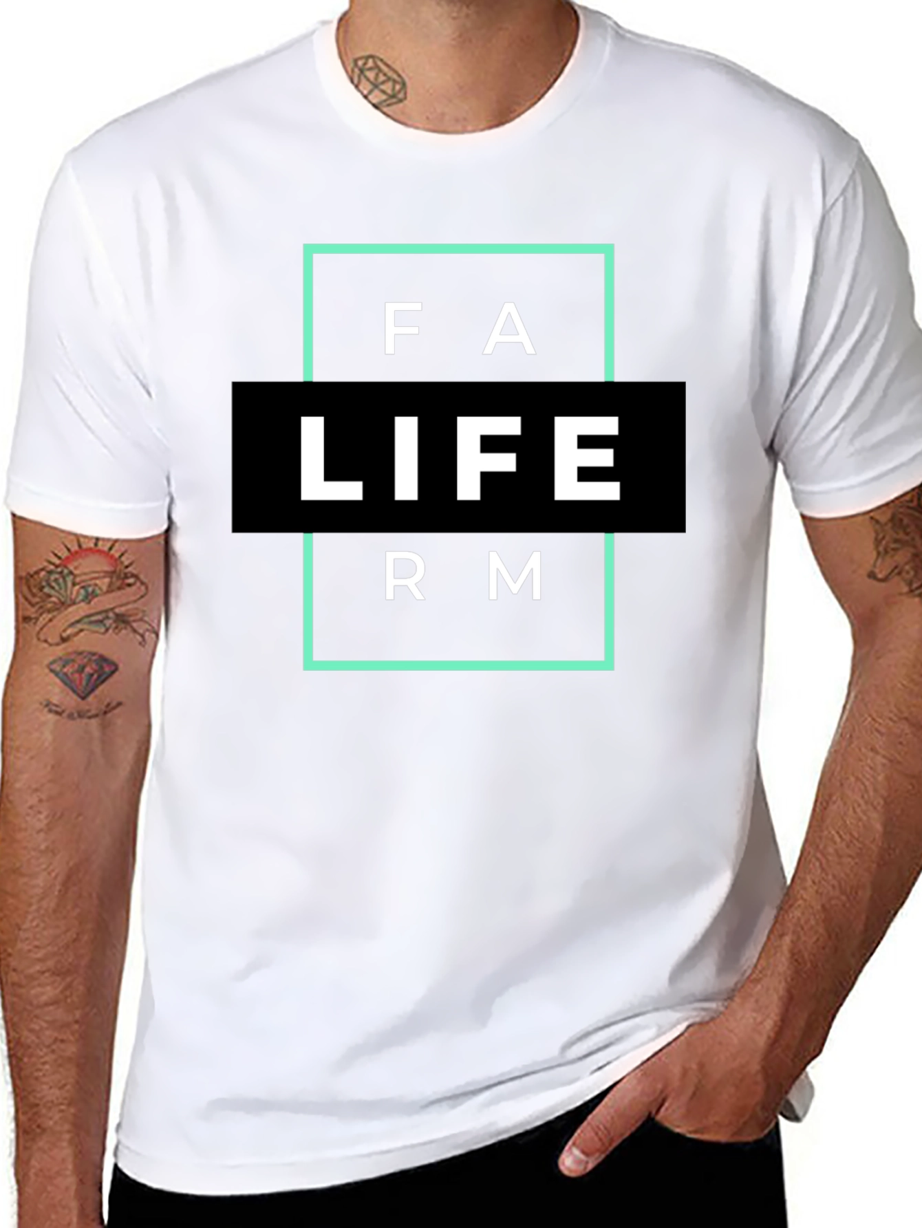 Farm Life Graphic T-Shirt - Black Cotton Blend